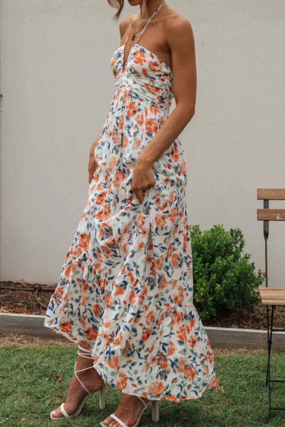 Printed Halter Neck Cami Dress  Shop One Place