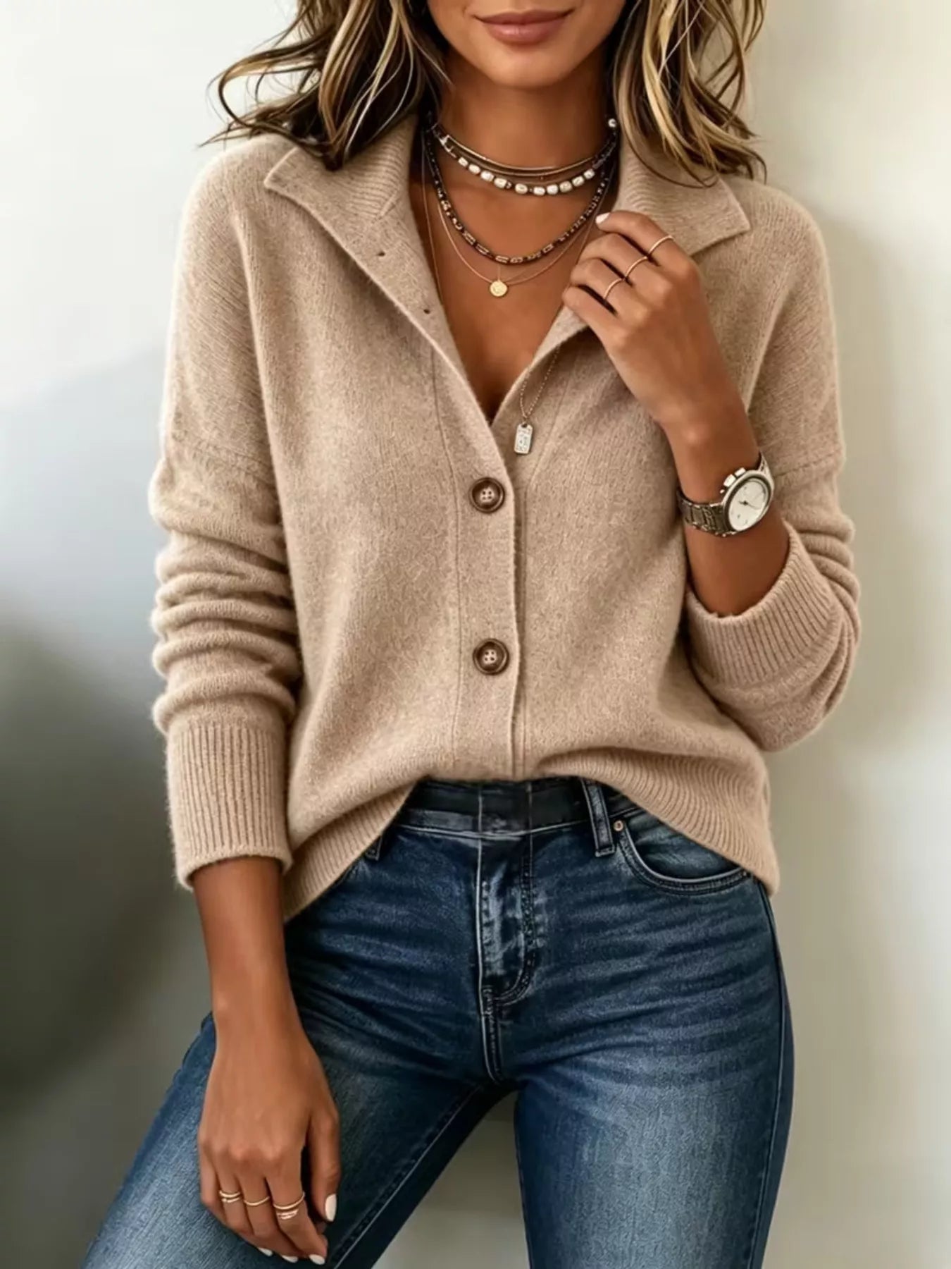 Button-Down Knit Cardigan  Shop One Place