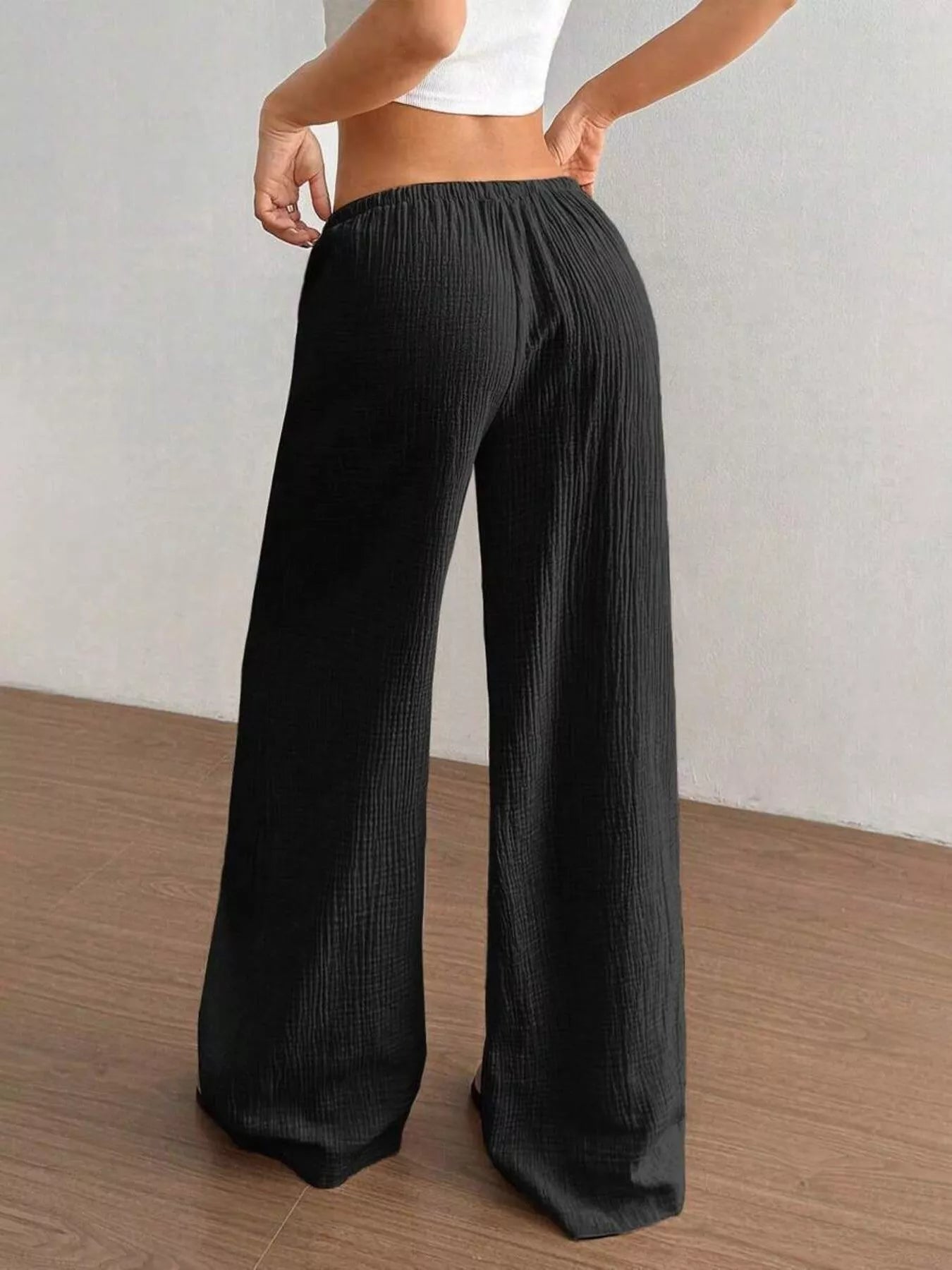 Full Size Drawstring Wide Leg Pants Plus Size  Shop One Place