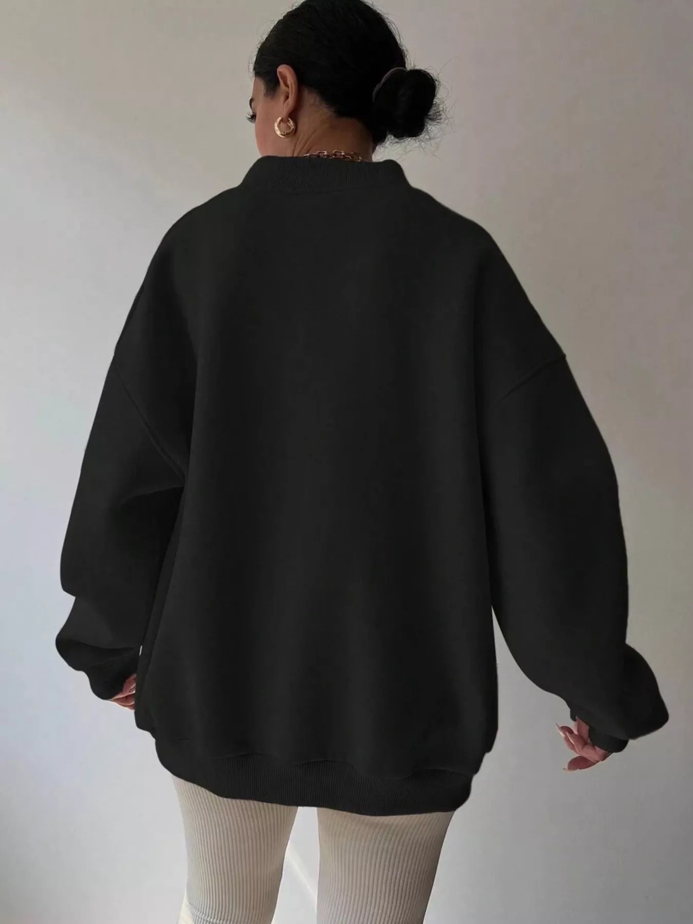Dropped Shoulder Long Sleeve Oversized Sweatshirt  Shop One Place