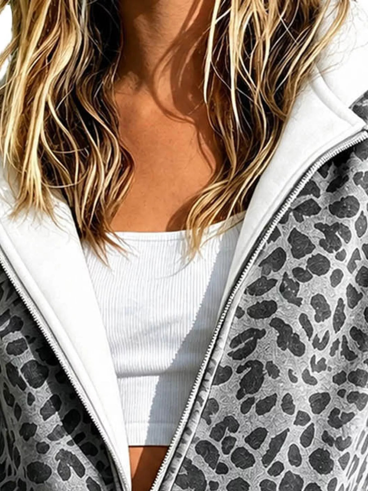 Women's Leopard Print Zip-Up Hoodie – view 6