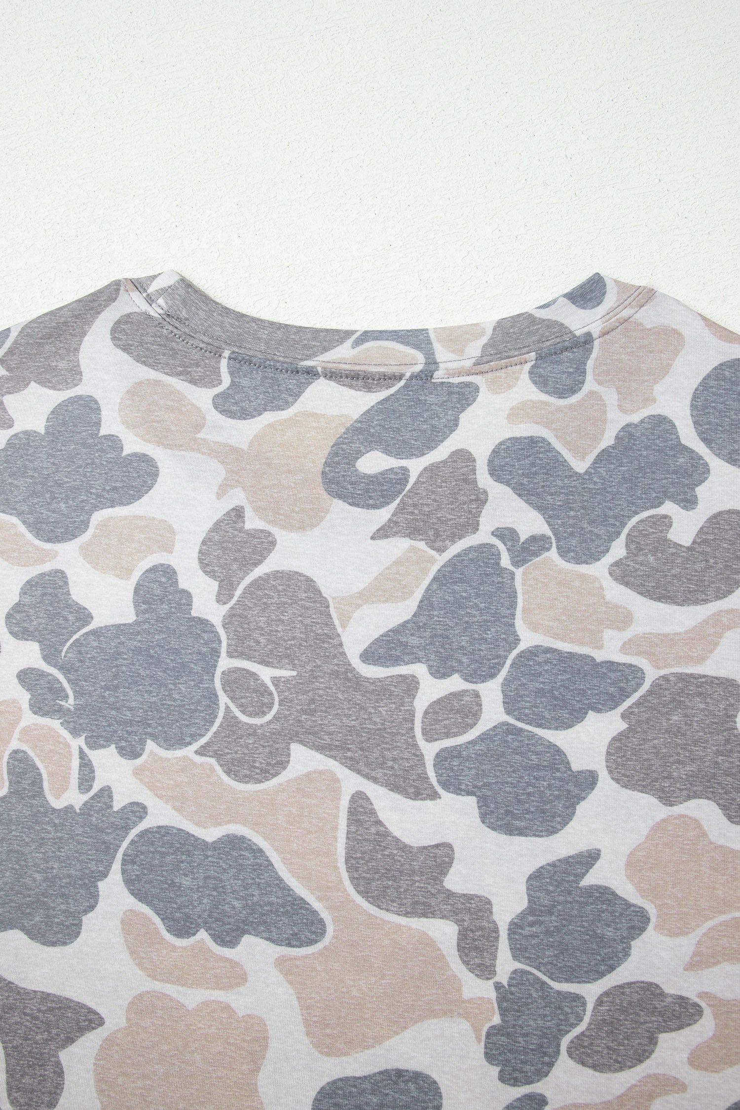 Multicolour Retro Camouflage Print Womens Casual T Shirt  Shop One Place