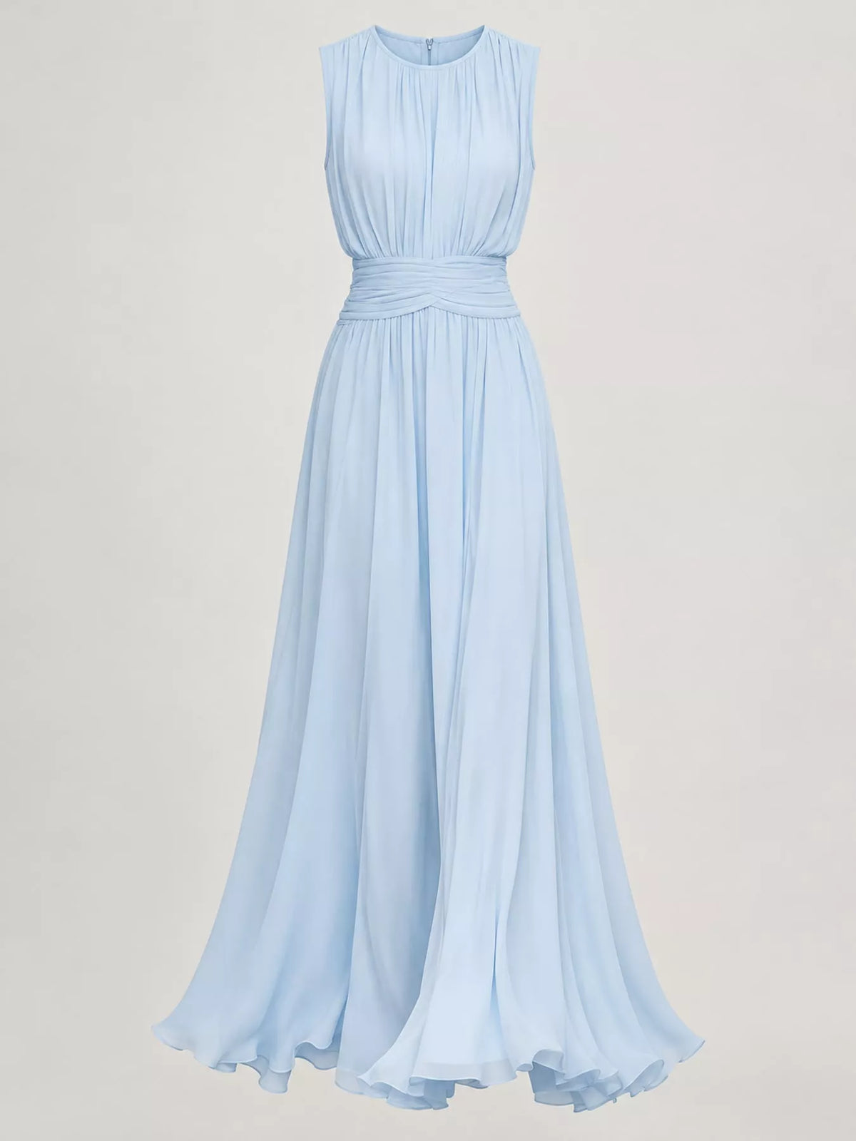 Women's Sleeveless Ruched Chiffon Maxi Dress – view 4