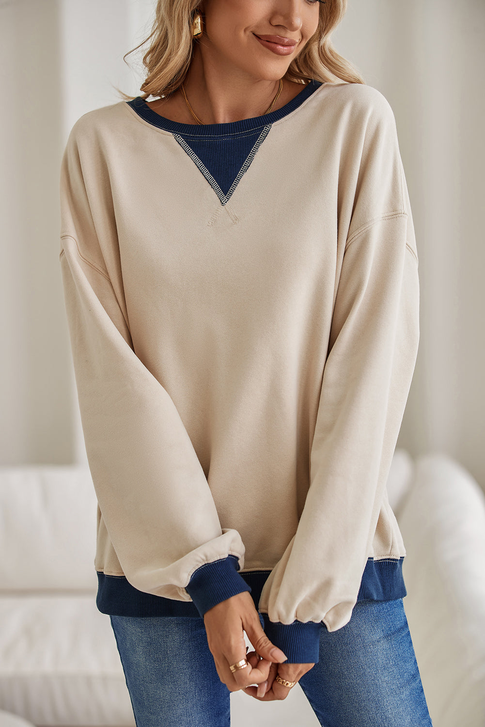 Drop Shoulder Crewneck Oversized Sweatshirt