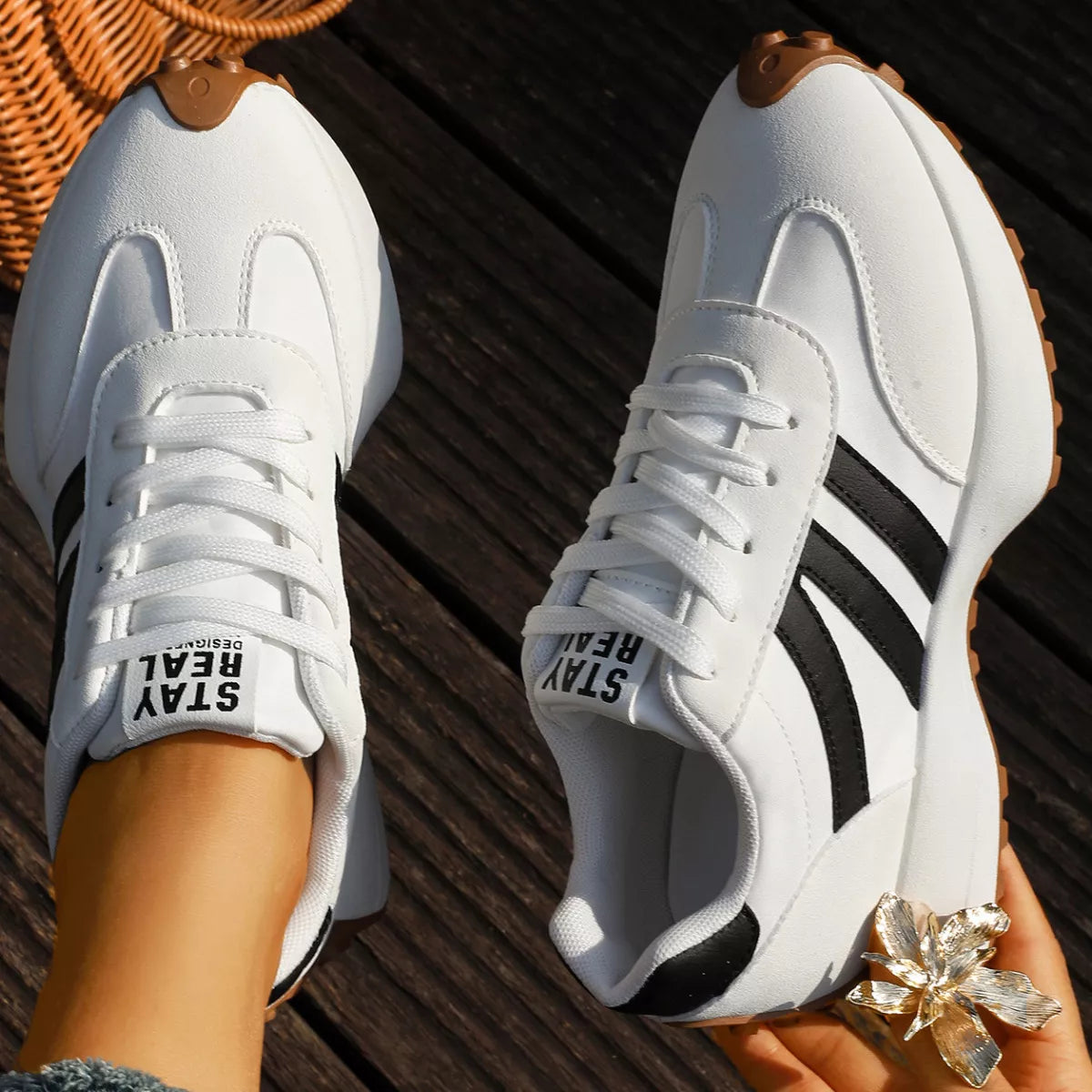 Round Toe Lace Up Sneakers  Shop One Place