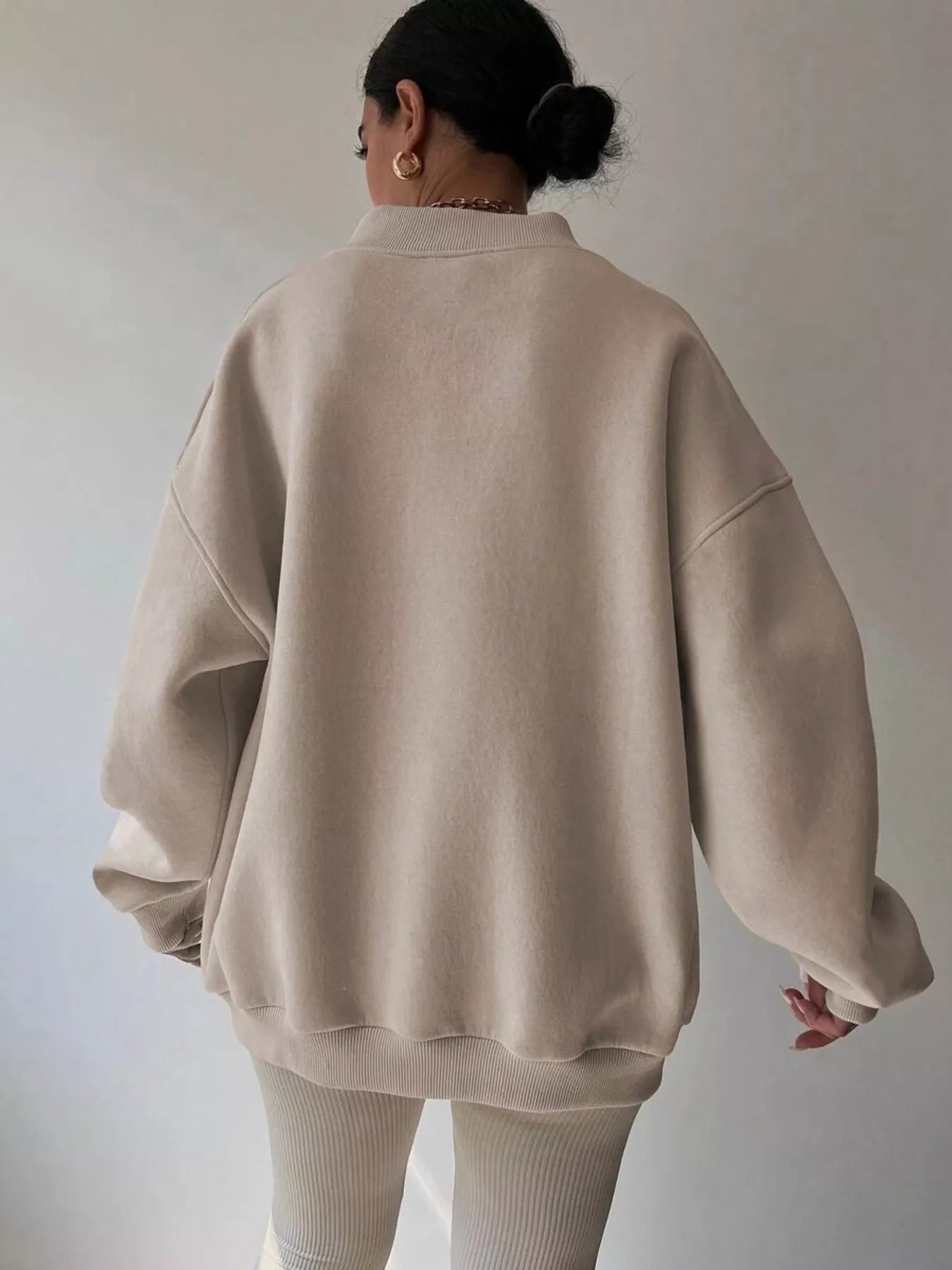 Dropped Shoulder Long Sleeve Oversized Sweatshirt  Shop One Place