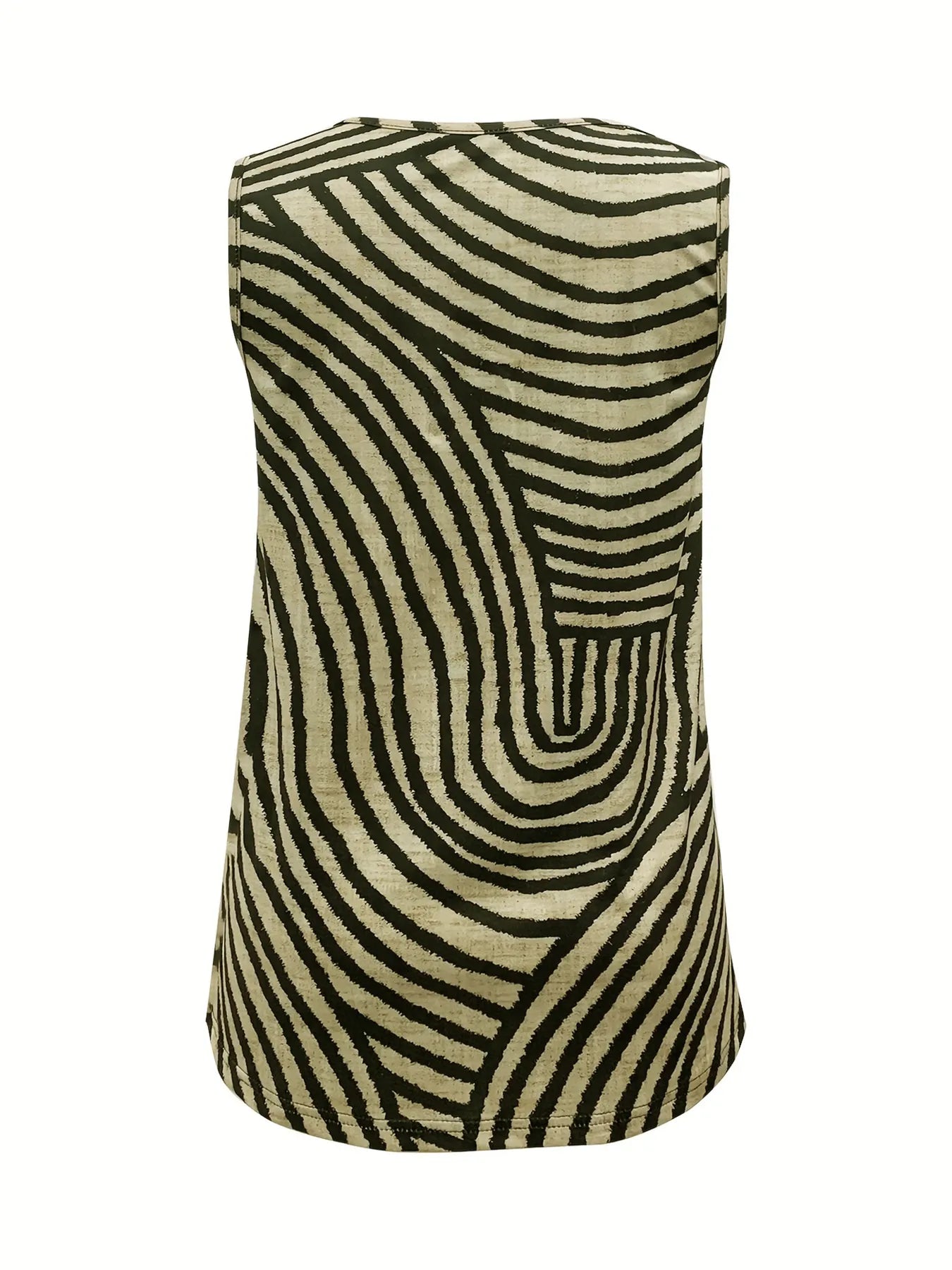 Sleeveless Zebra Print Button-Up Tank Top  Shop One Place
