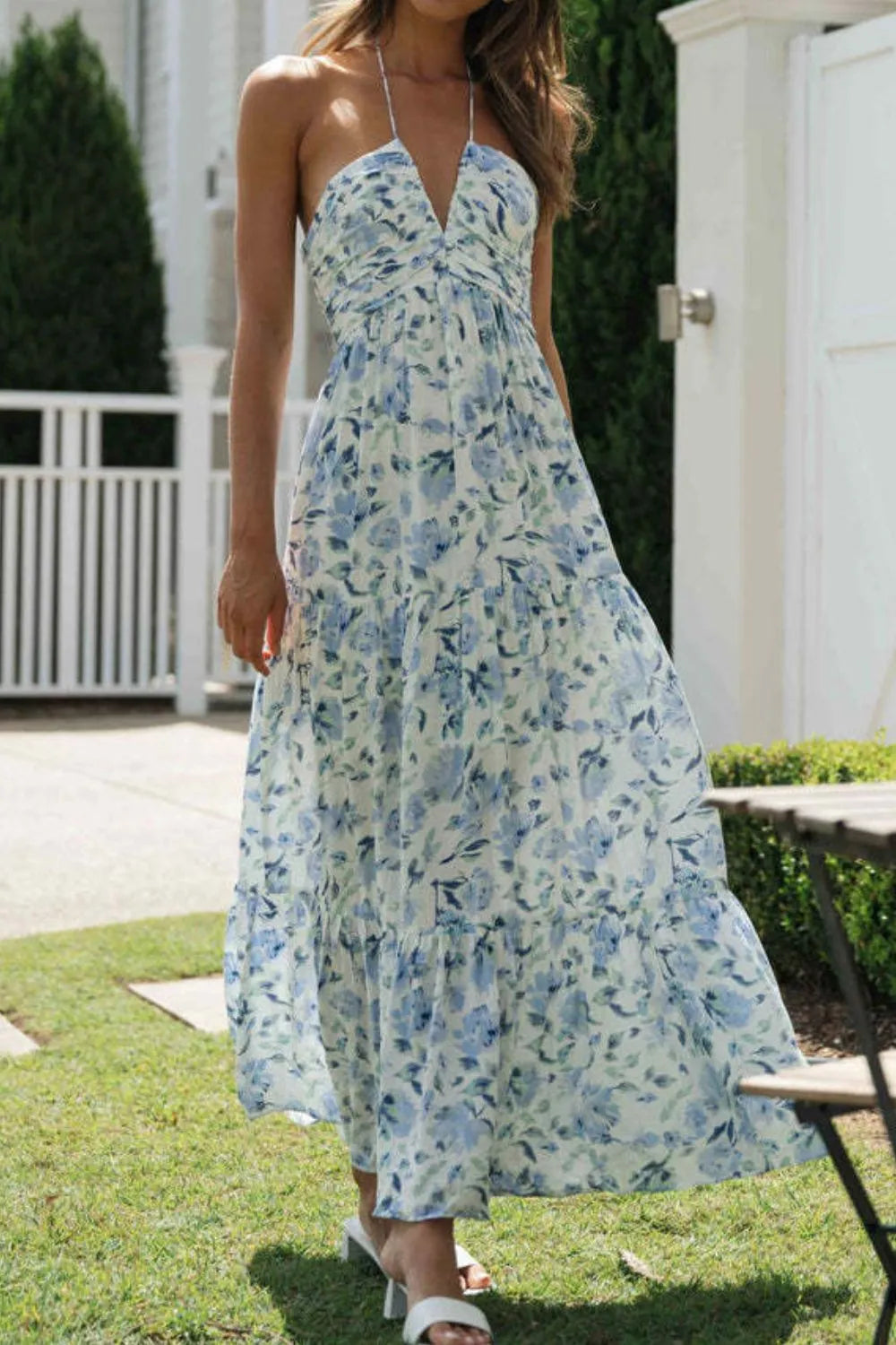 Printed Halter Neck Cami Dress  Shop One Place