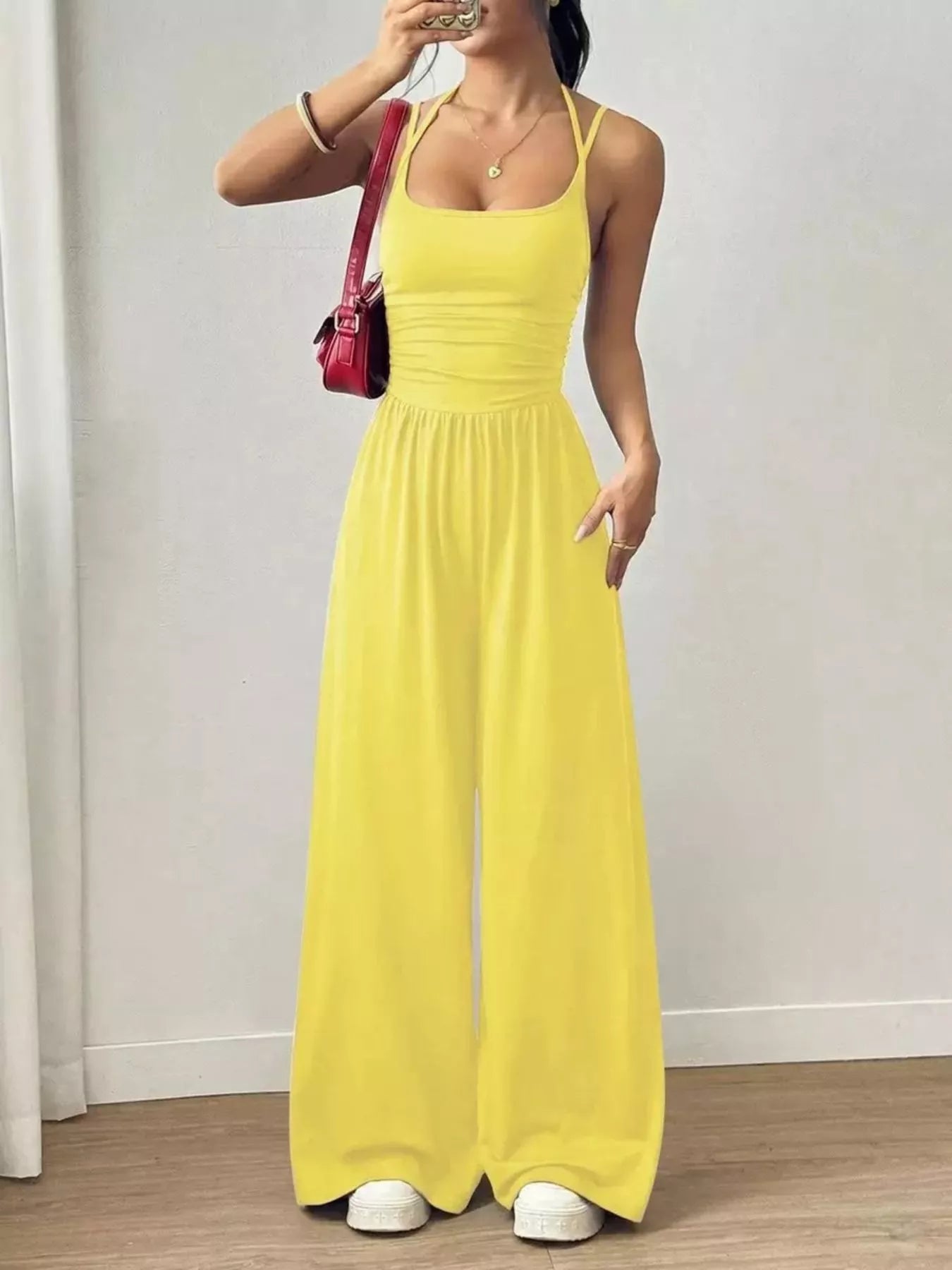 Spaghetti Strap Wide Leg Jumpsuit  Shop One Place