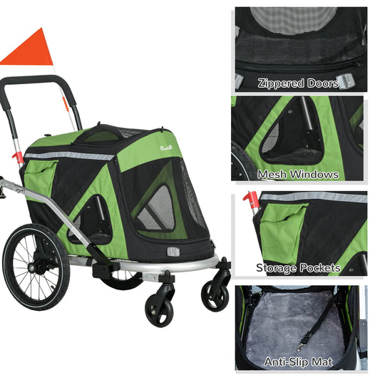 Aosom 2-in-1 Foldable Dog Bike Trailer & Stroller  Shop One Place