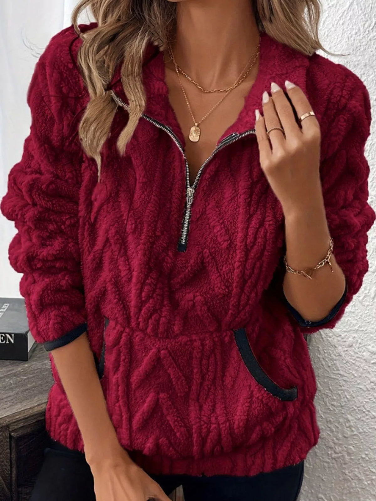 Women's Quarter-Zip Sherpa Sweatshirt – view 17