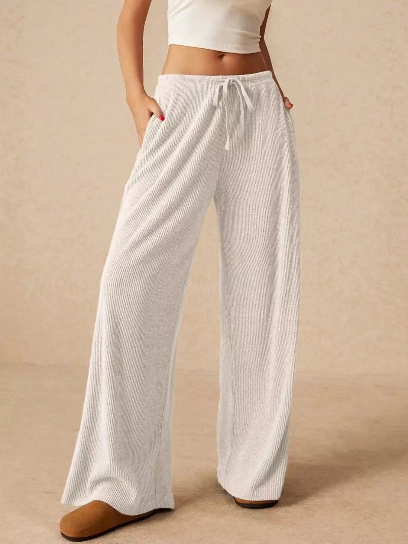 Drawstring Wide Leg Pants  Shop One Place
