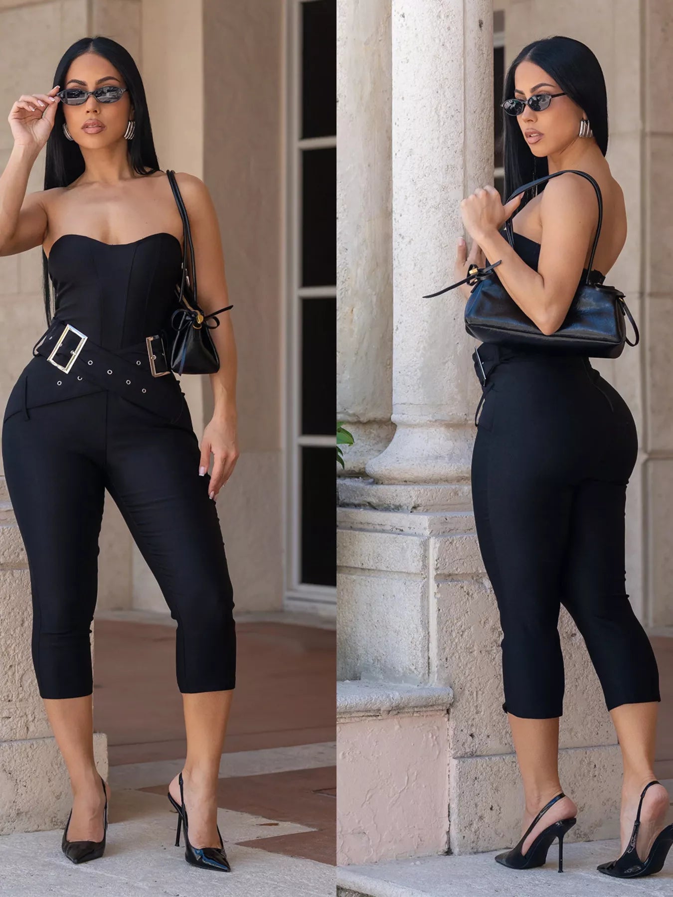 Belted Tube Skinny Jumpsuit  Shop One Place