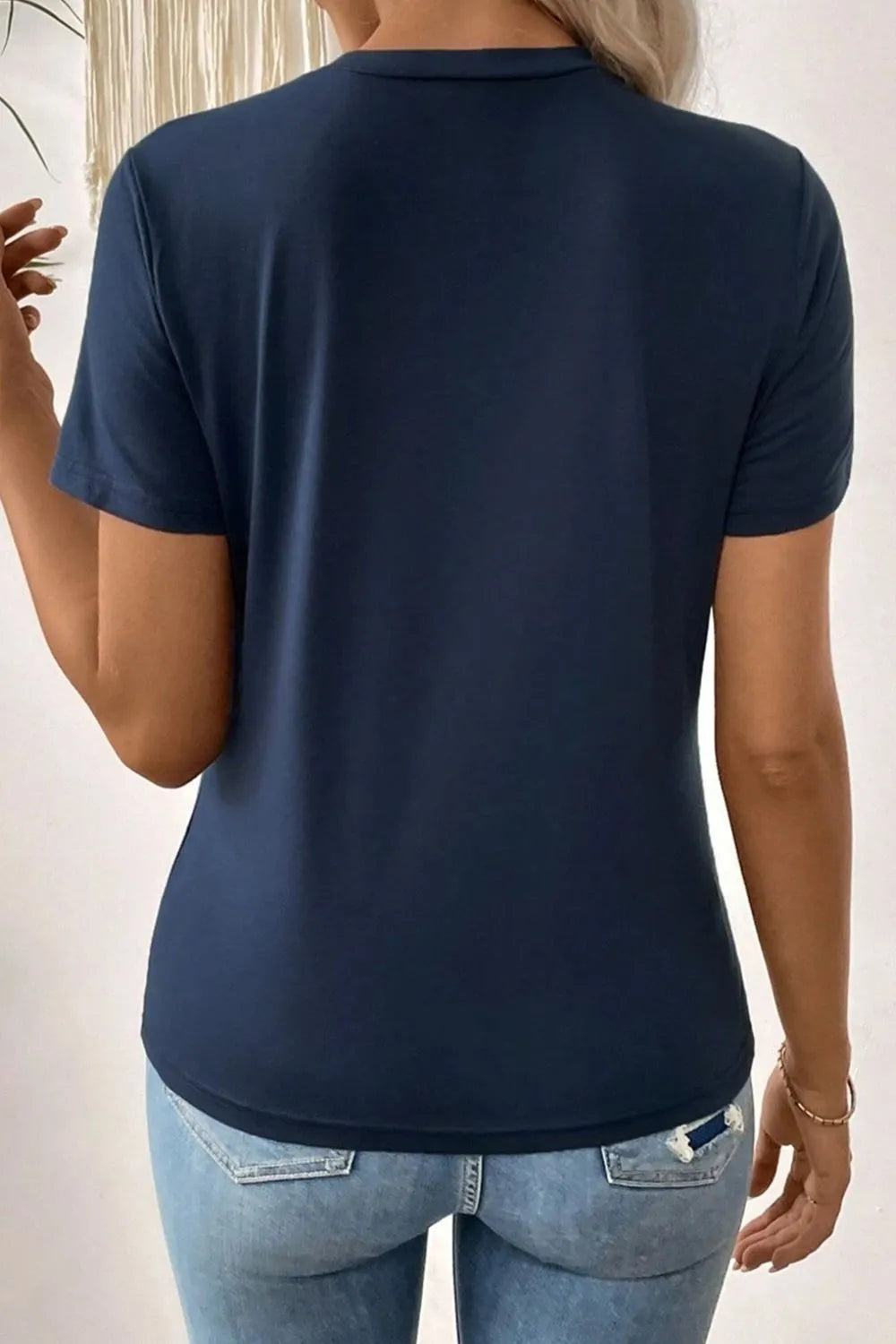 Solid Color Round Neck T Shirt  Shop One Place