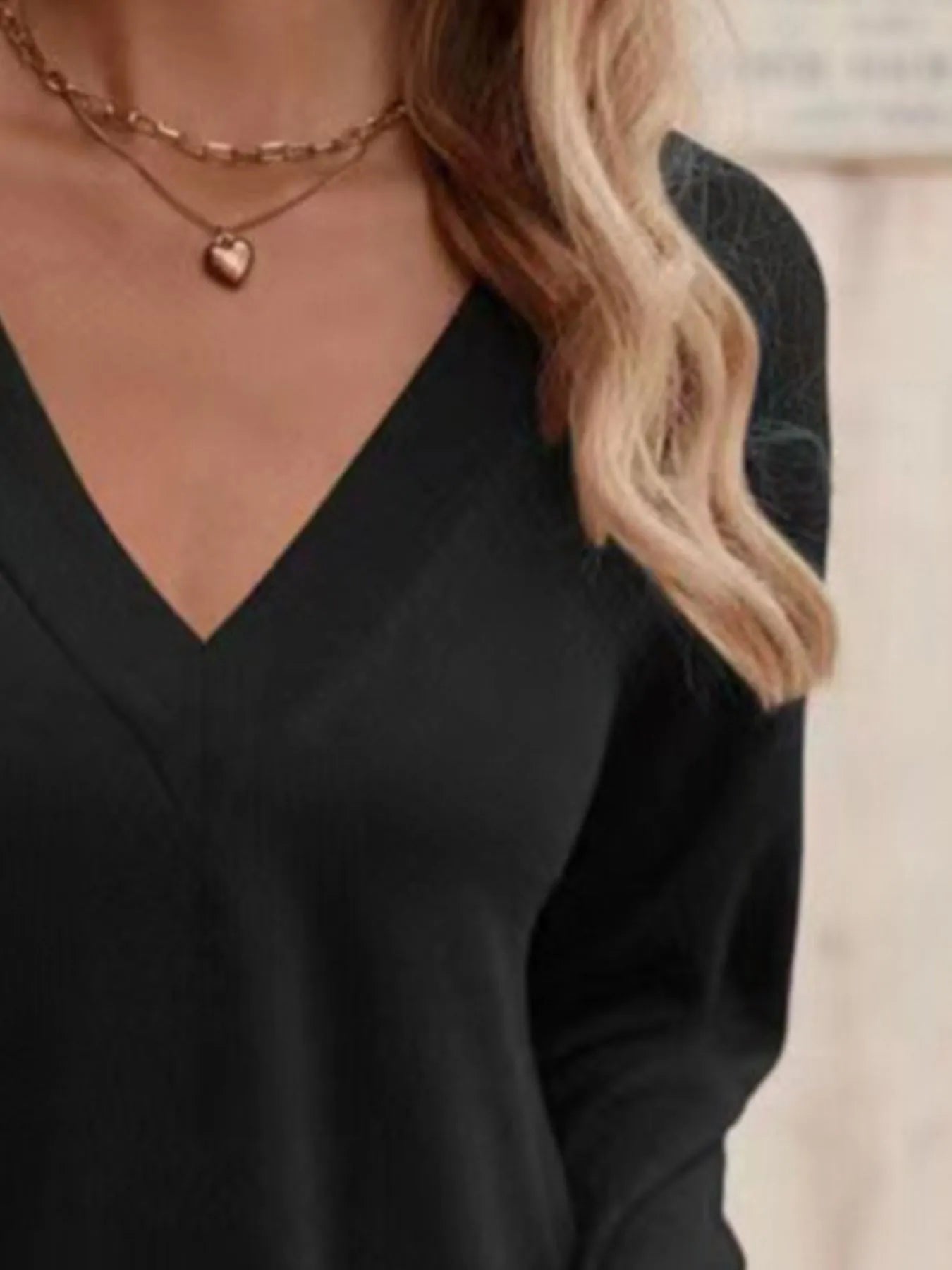 V-Neck Long Sleeve T-Shirt  Shop One Place