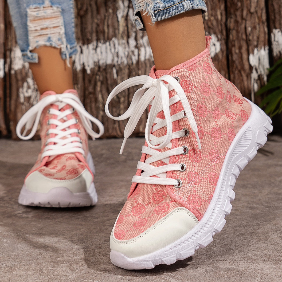 Lace Up Round Toe Sneakers  Shop One Place
