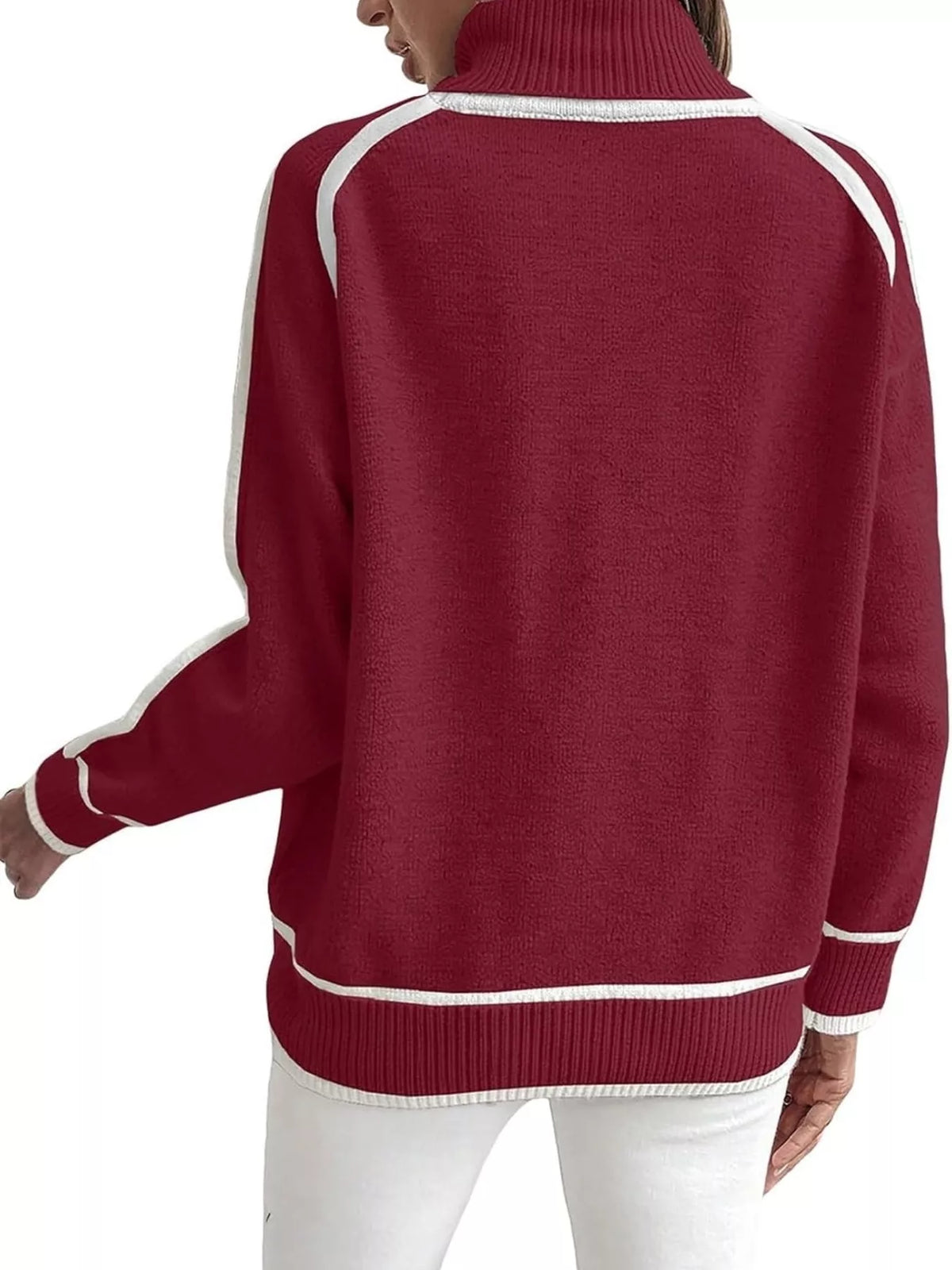 Women's Contrast Trim Turtleneck Sweater – view 14