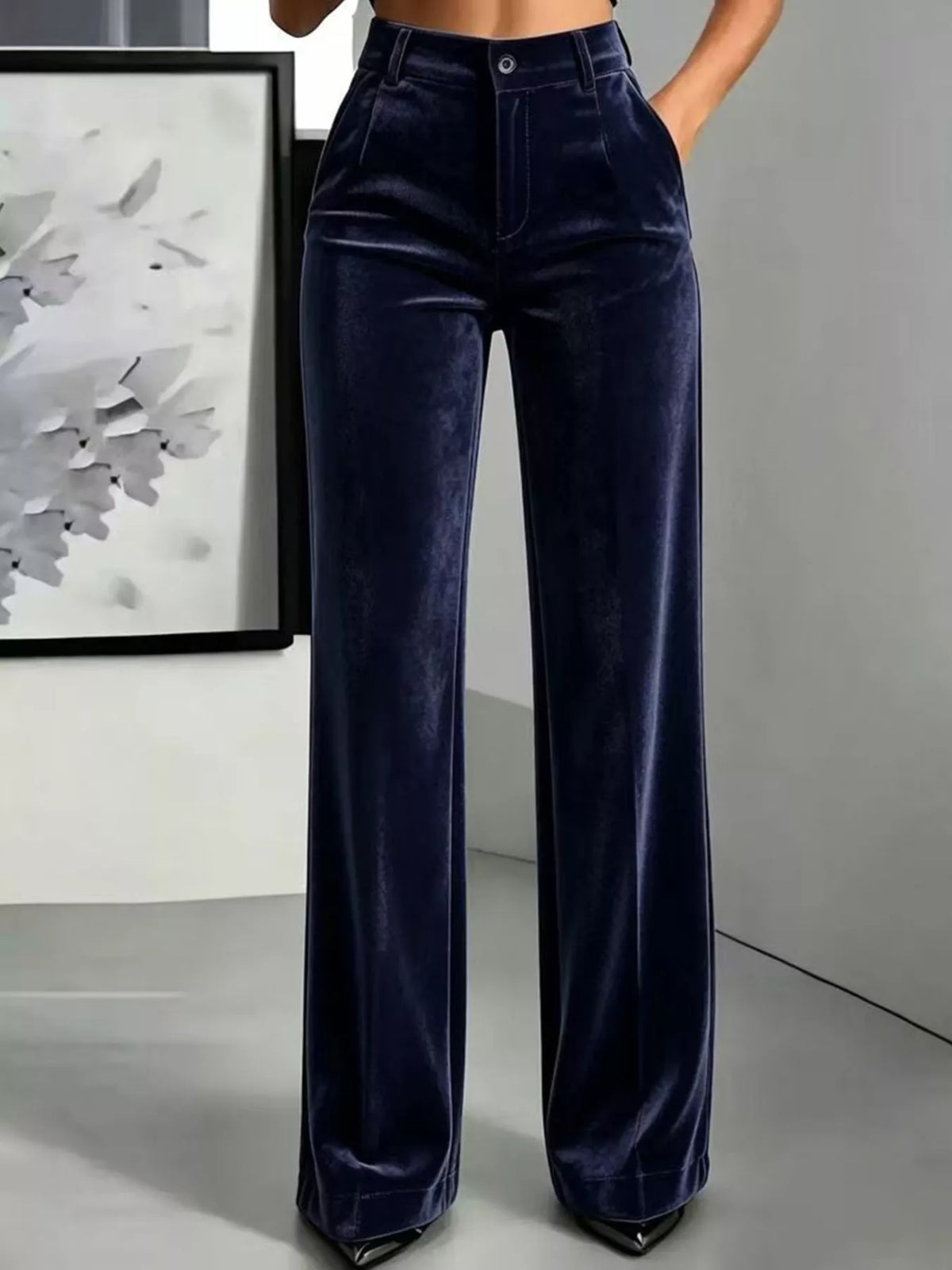 Women's High-Waisted Velvet Pants – view 7