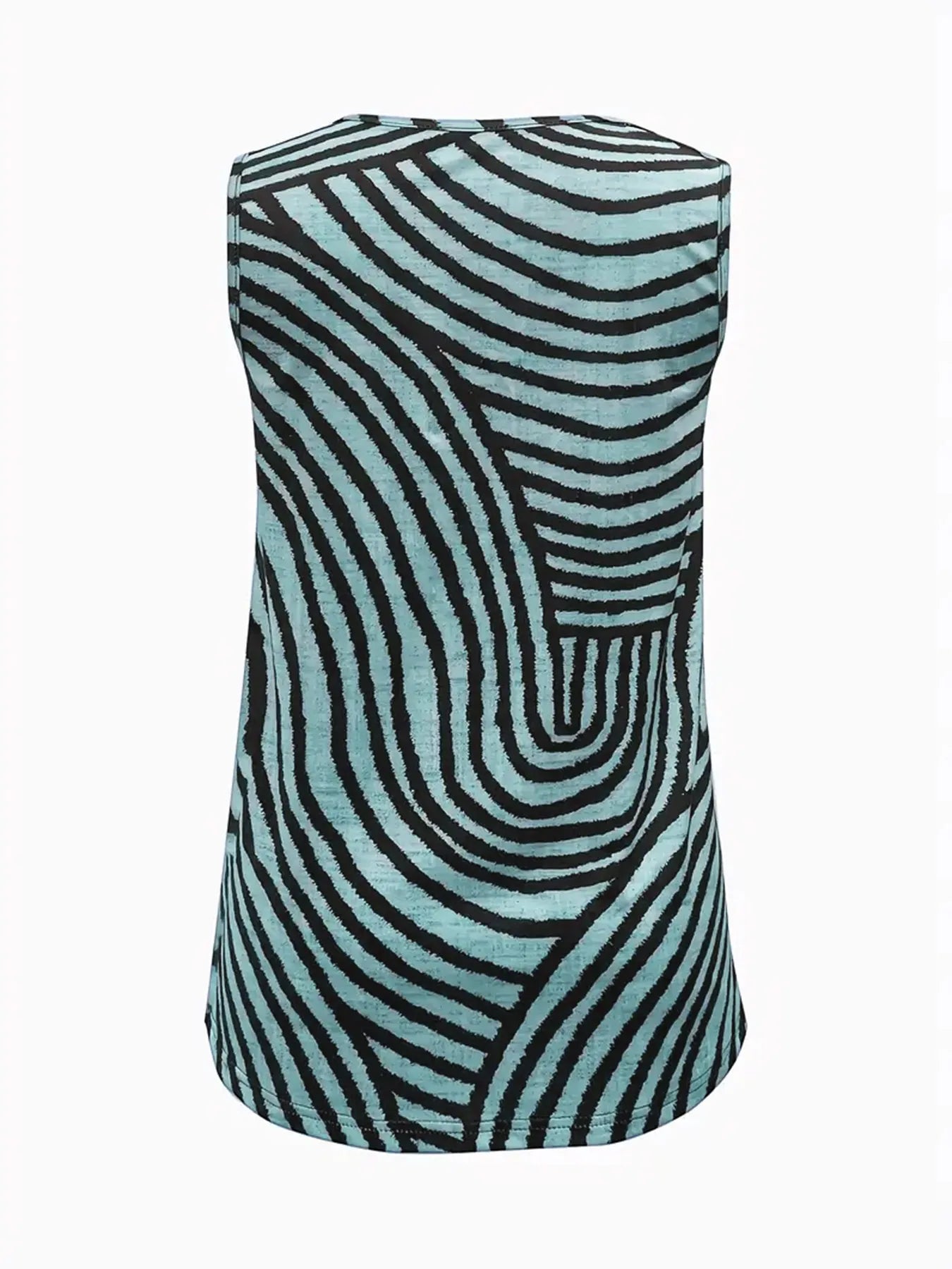 Sleeveless Zebra Print Button-Up Tank Top  Shop One Place