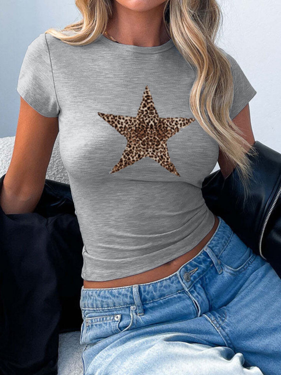 Devine Star Round Neck Short Sleeve T-Shirt  Shop One Place