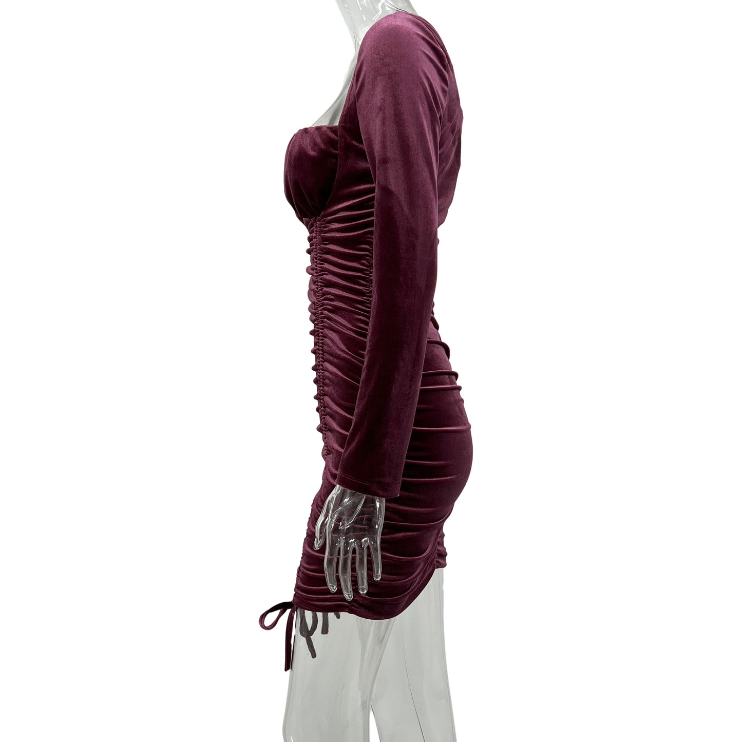 Sexy Square Neck Elegant Dress Pleating Sheath Tight Dress  Shop One Place