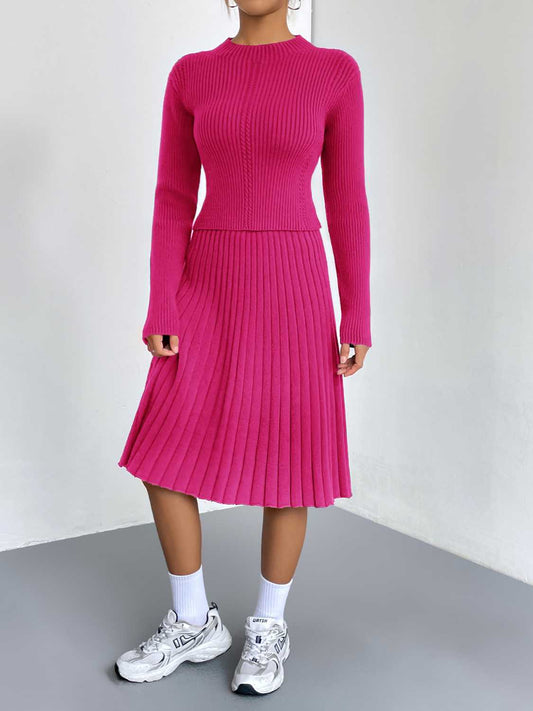 Rib-Knit Sweater and Skirt Set  Shop One Place