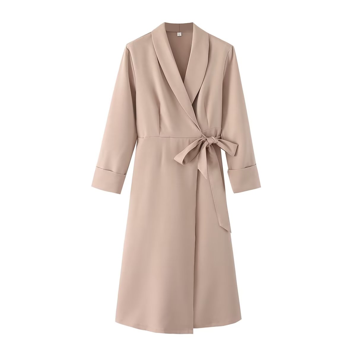 Solid Color Collar Long Sleeve Dress  Shop One Place