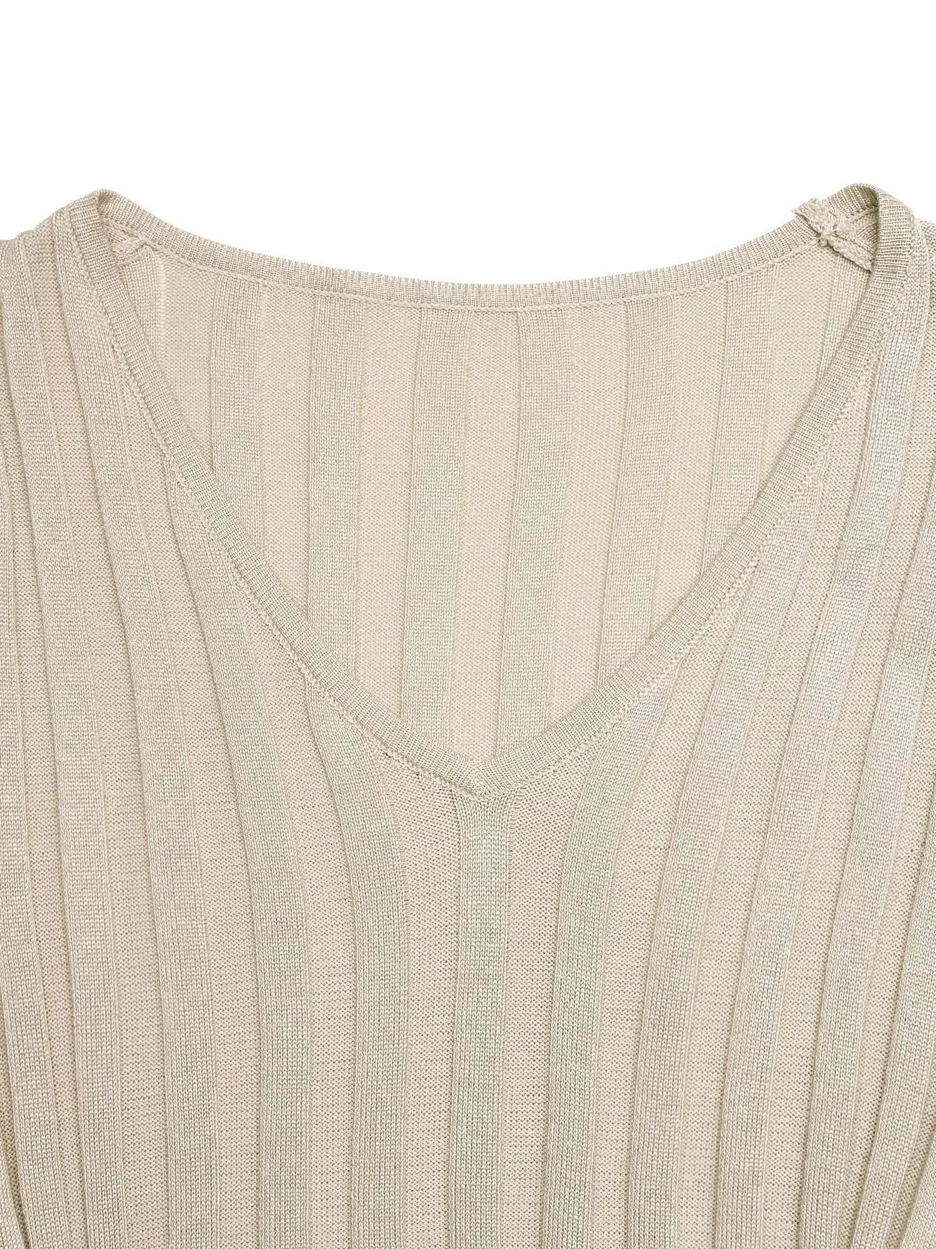 Ribbed Knit V-Neck Long Sleeve Maxi Dress  Shop One Place