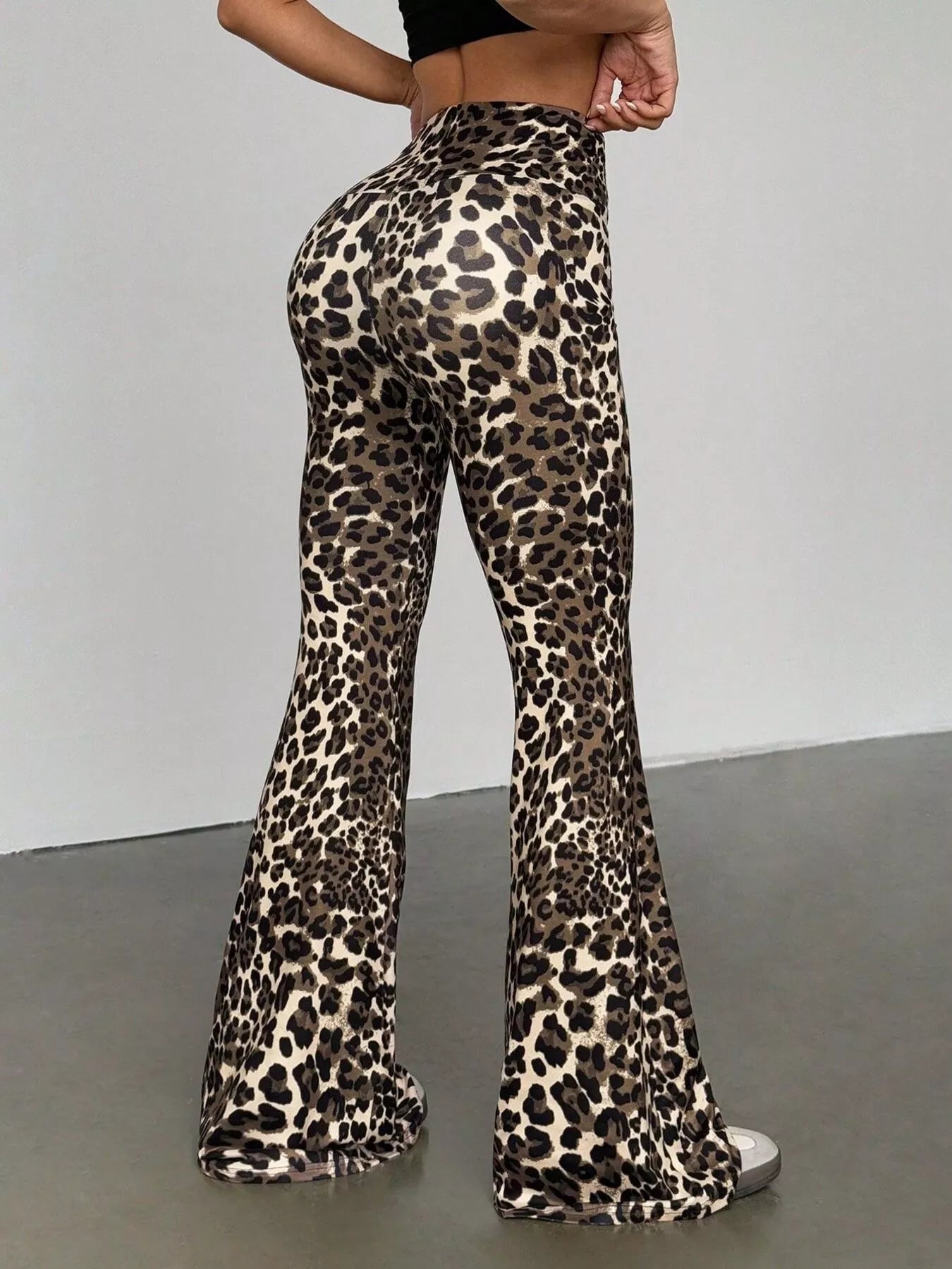Leopard Print High Waist Flare Pants  Shop One Place