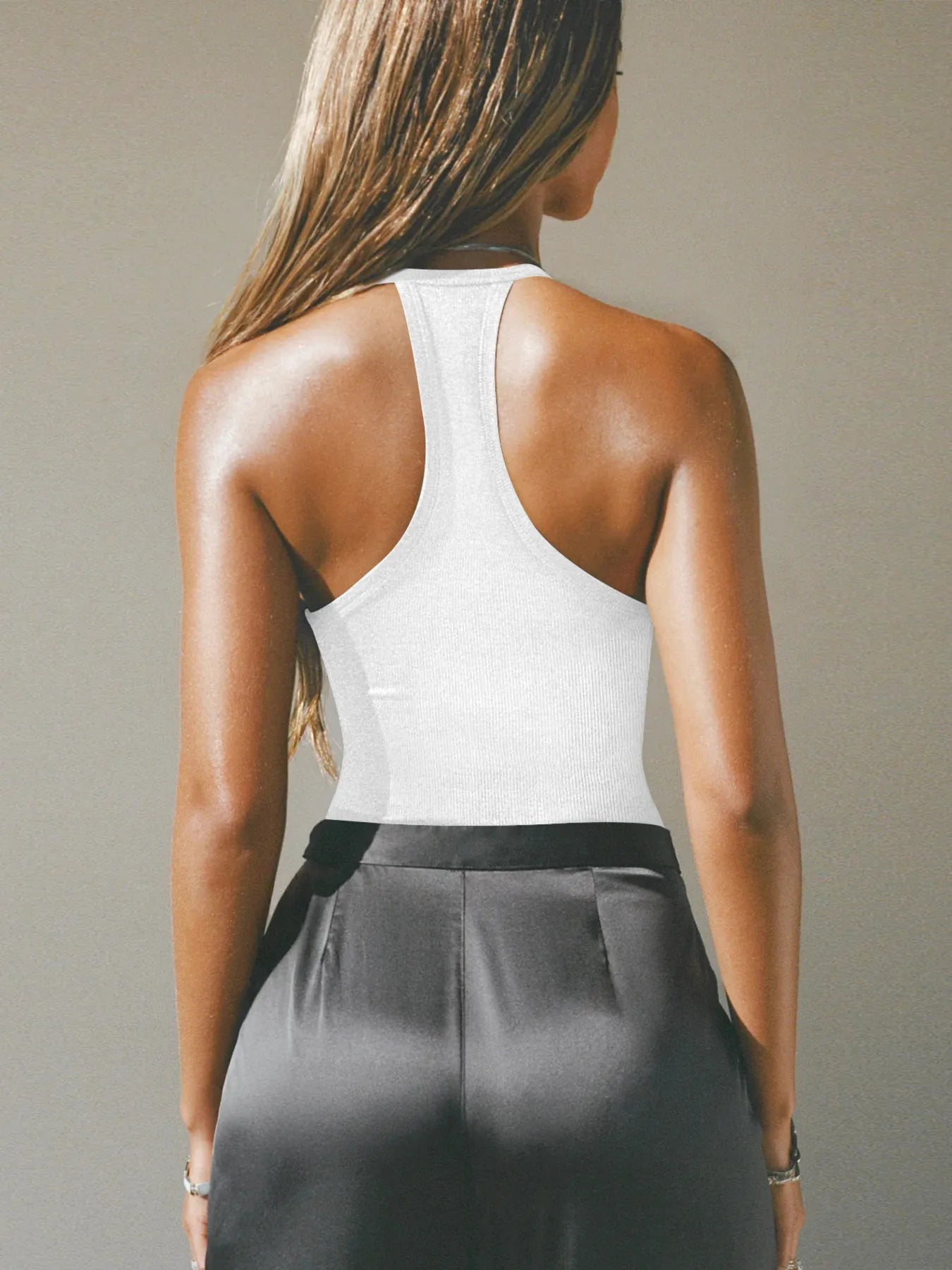 Cutout Ribbed Tank Top  Shop One Place
