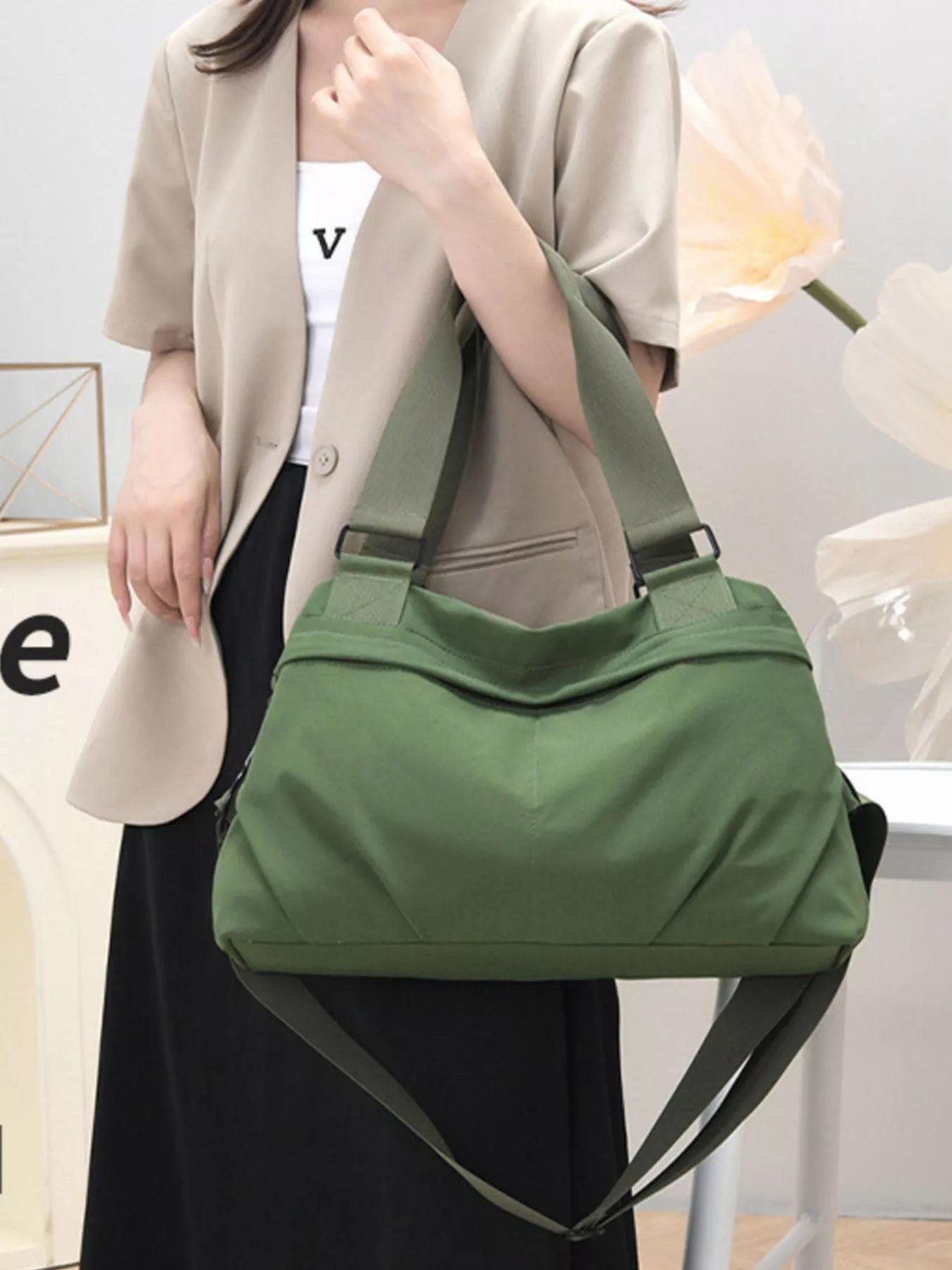 Solid Color Nylon Crossbody Bag  Shop One Place