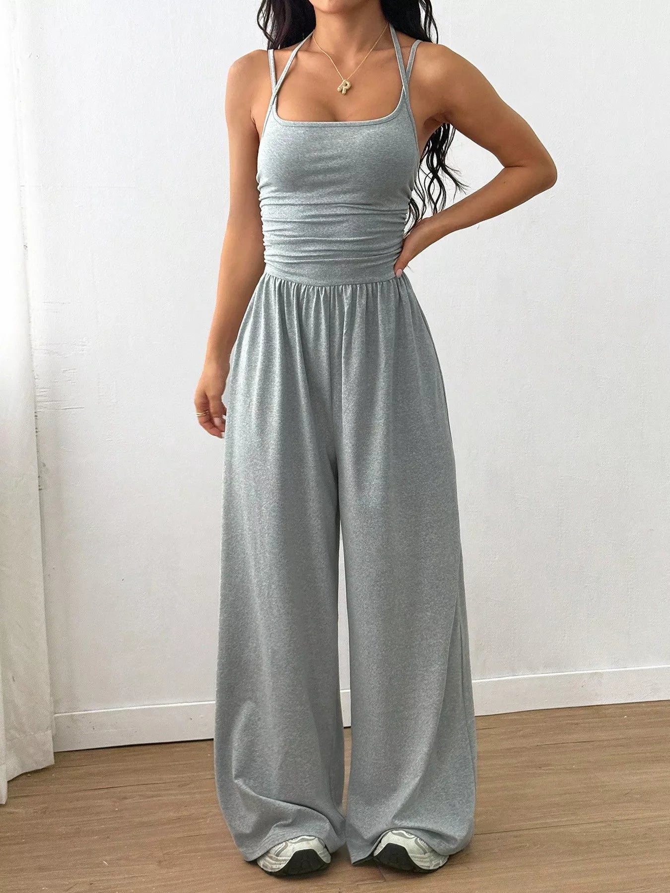 Spaghetti Strap Wide Leg Jumpsuit  Shop One Place