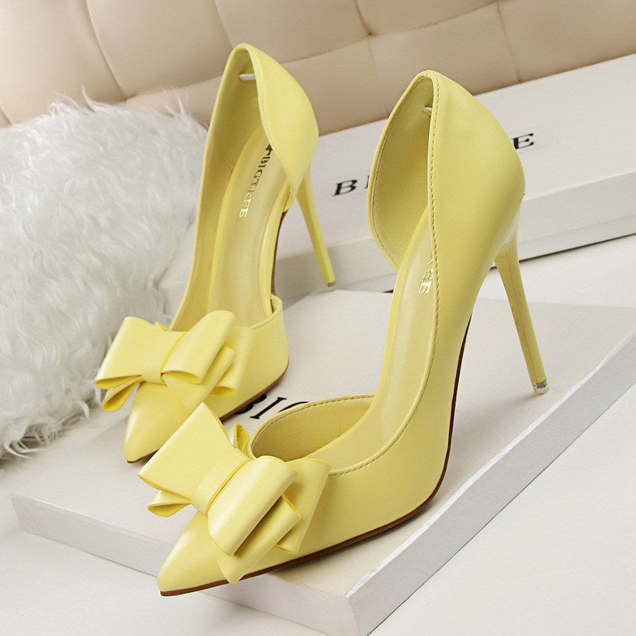 Pointed Toe Bowknot High Heels Stilettos