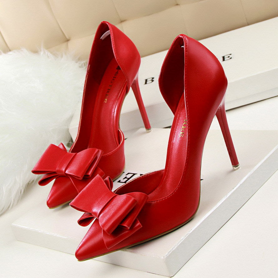 Pointed Toe Bowknot High Heels Stilettos