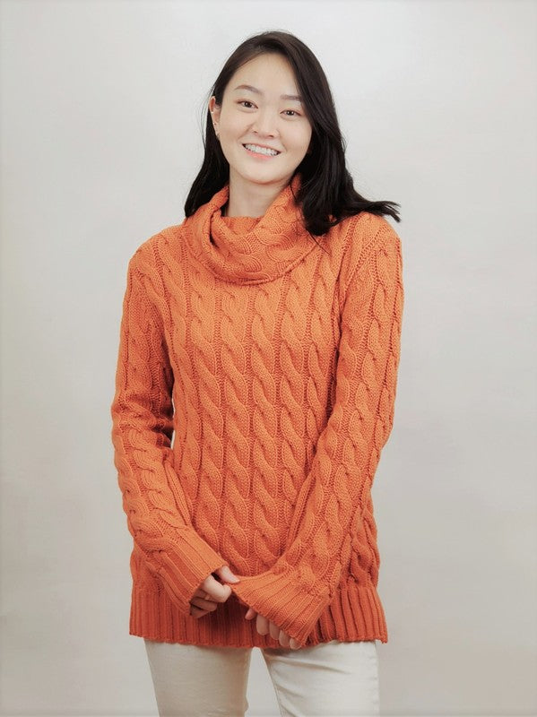 Thick Turtleneck Cable Knit Pullover Sweater  Shop One Place