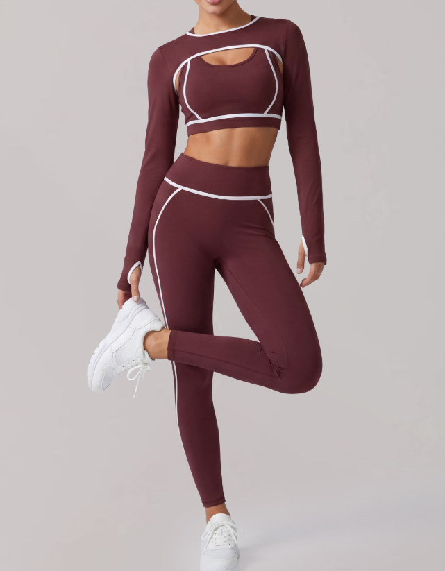 Nude Feel Exercise Yoga Clothes Women High Sense Waistcoat Top Shockproof Bra Running Tights Three Piece Sets  Shop One Place
