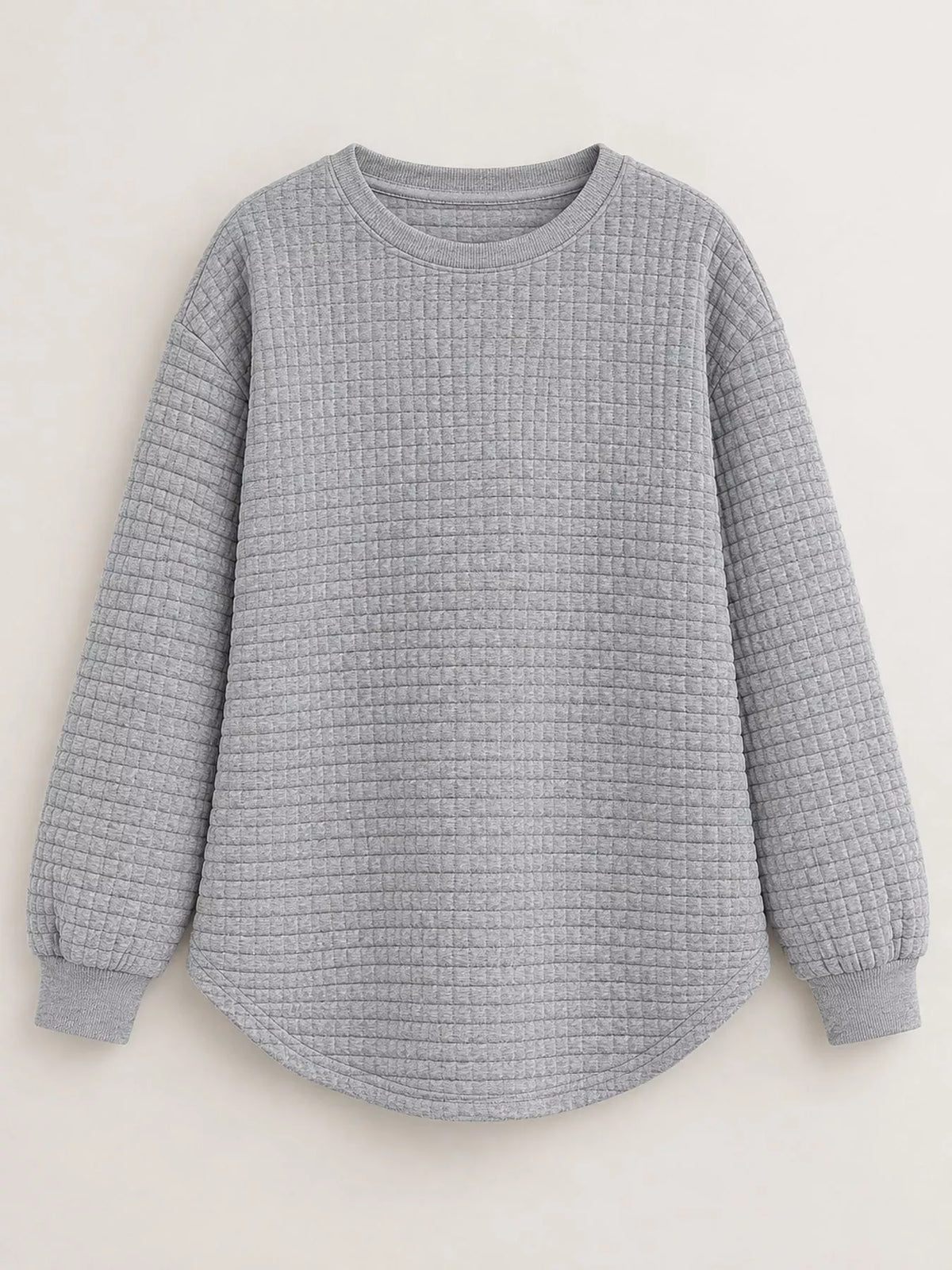 Women's Plus Size Waffle Knit Crew Neck Sweatshirt – view 20