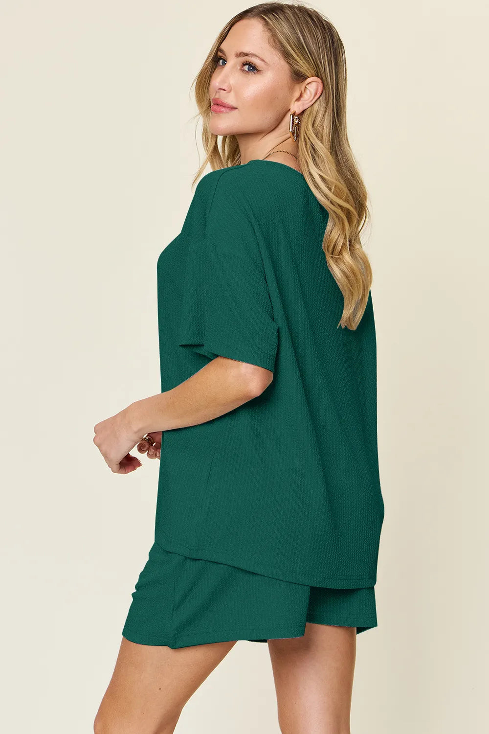 Double Take Basic style Round Neck Solid Set  Shop One Place