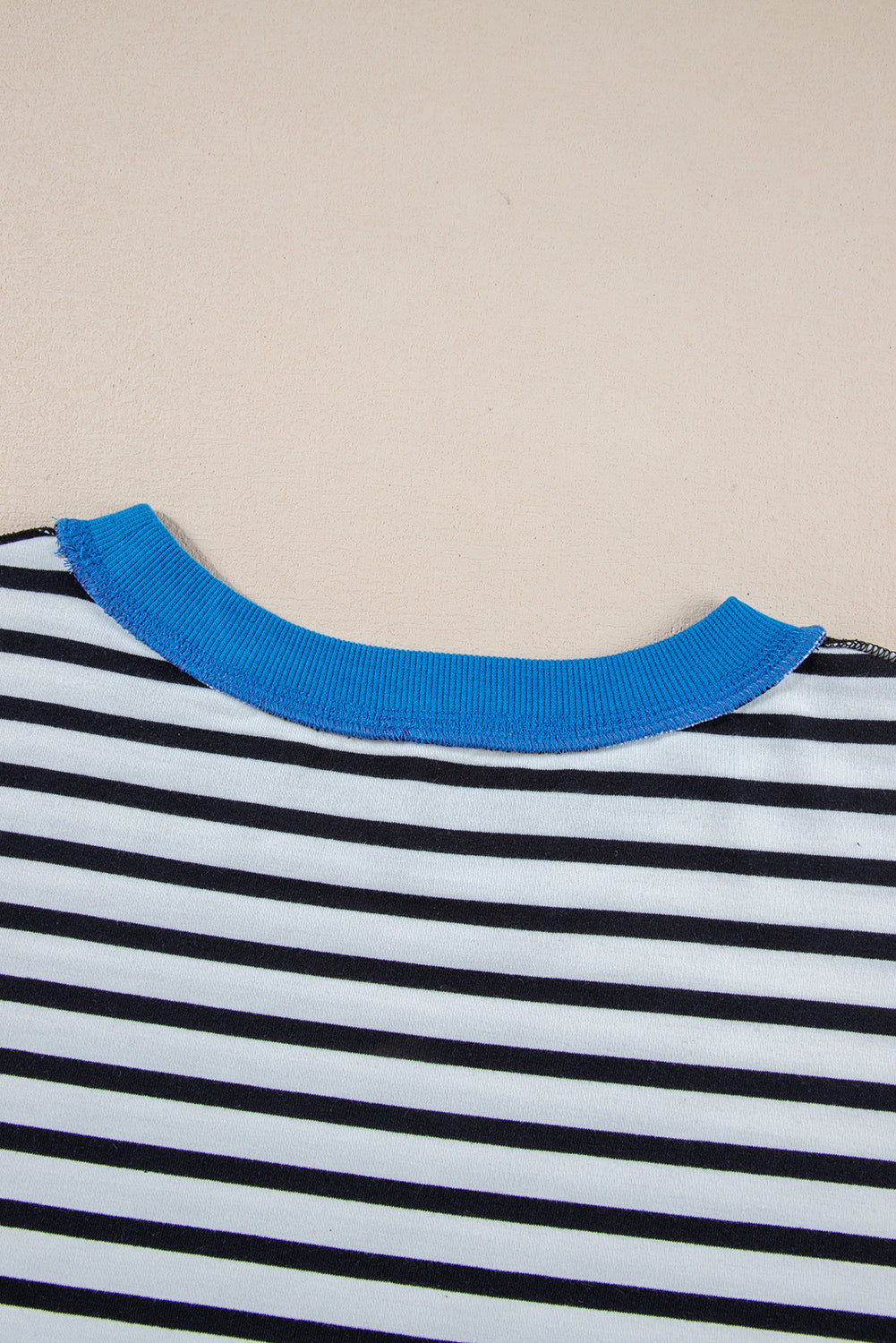 Stripe Colorblock Drop Sleeve Oversized T Shirt