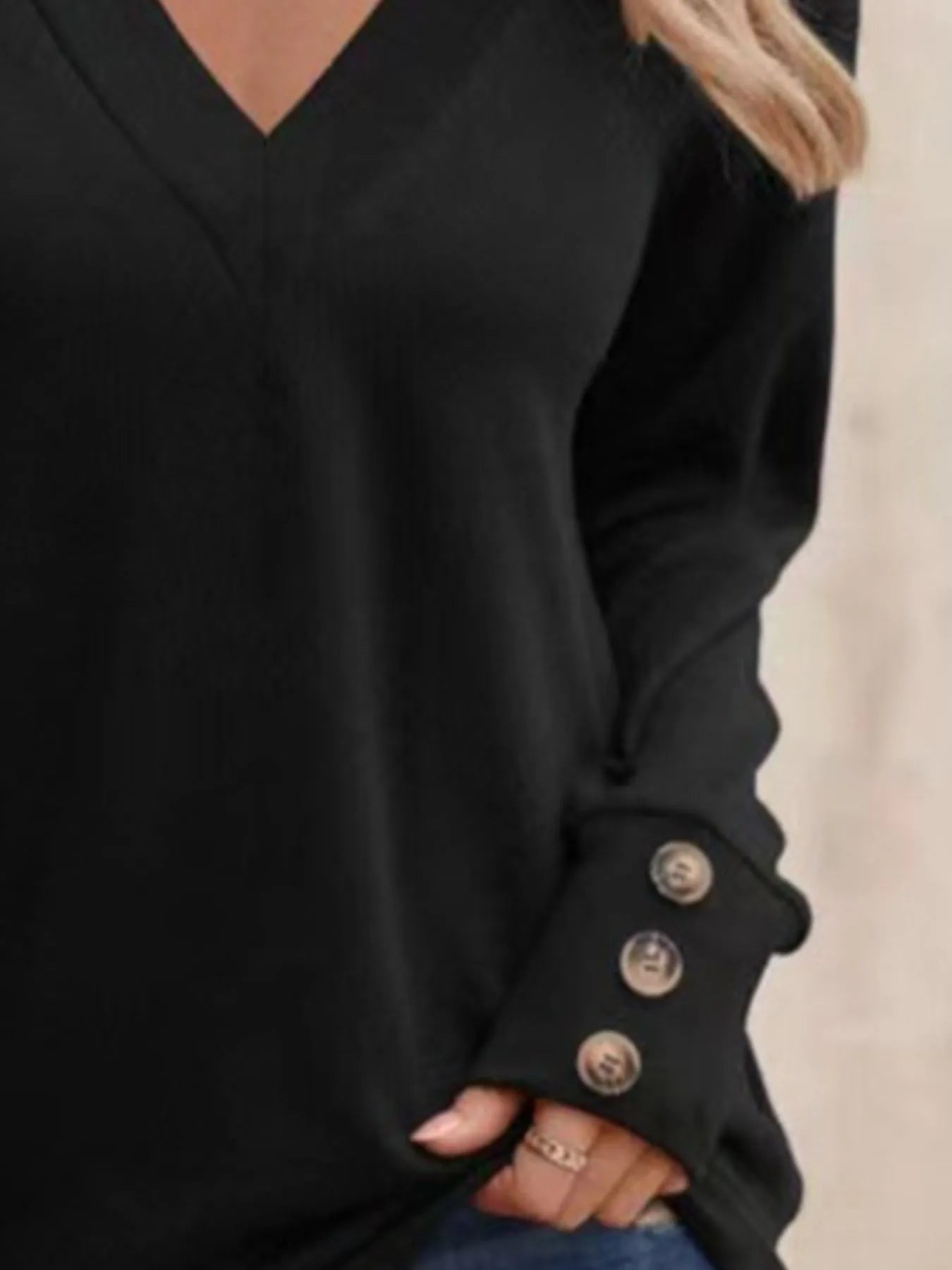 V-Neck Long Sleeve T-Shirt  Shop One Place
