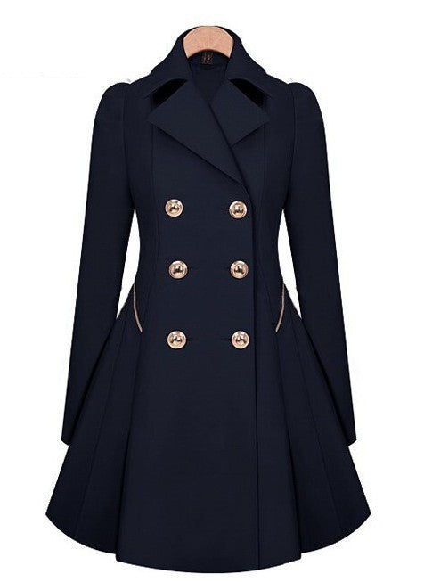 Slim Fit Mid Length Office Coat plus Size Women Spring Autumn Trench Coat