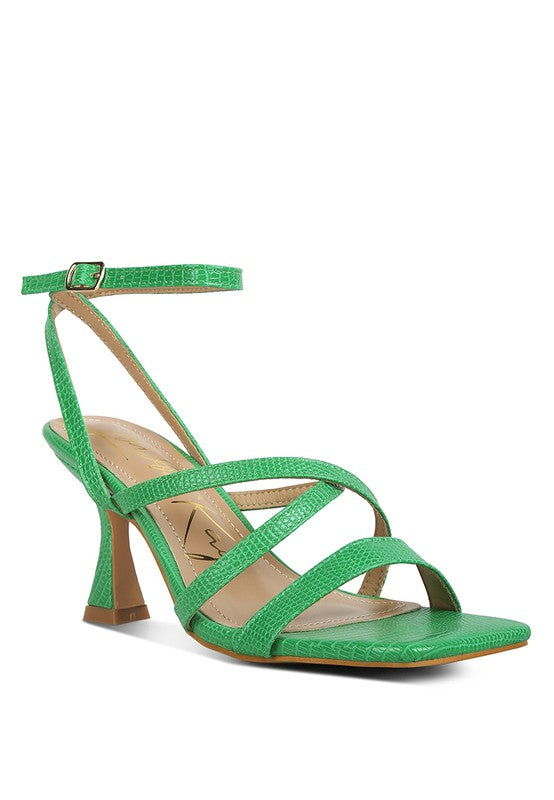 Serling Croc Spool Heel Sandals