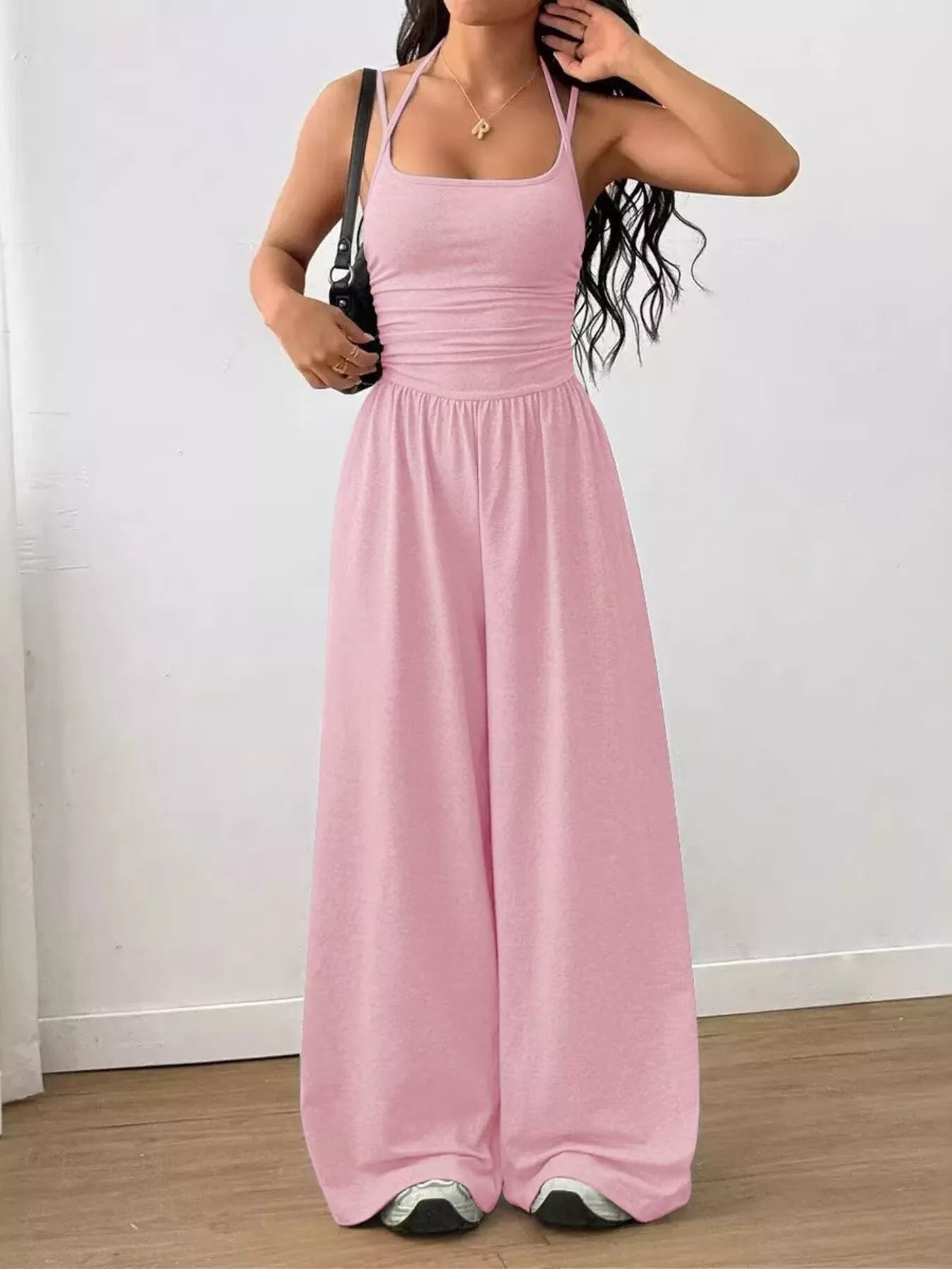 Spaghetti Strap Wide Leg Jumpsuit  Shop One Place