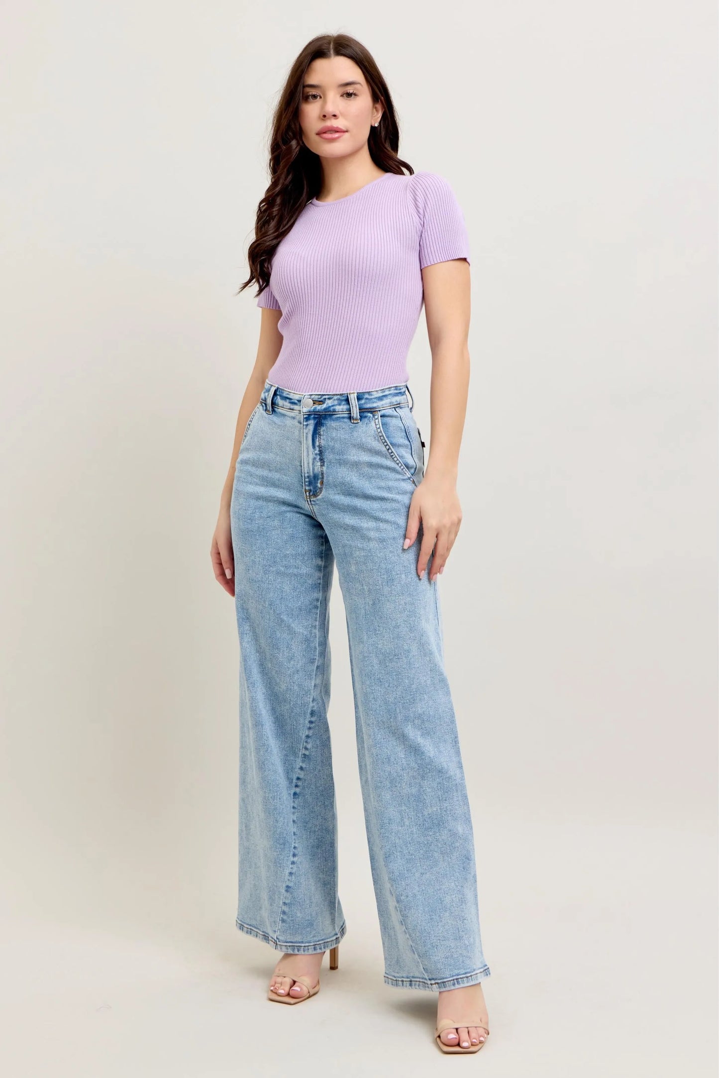 Judy Blue Full Size High Waist Wide Leg Jeans with Skewed Inseam Plus Size  Shop One Place