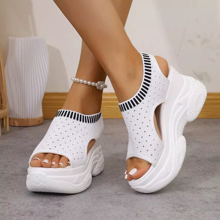 Mesh Platform Wedge Sandals  Shop One Place
