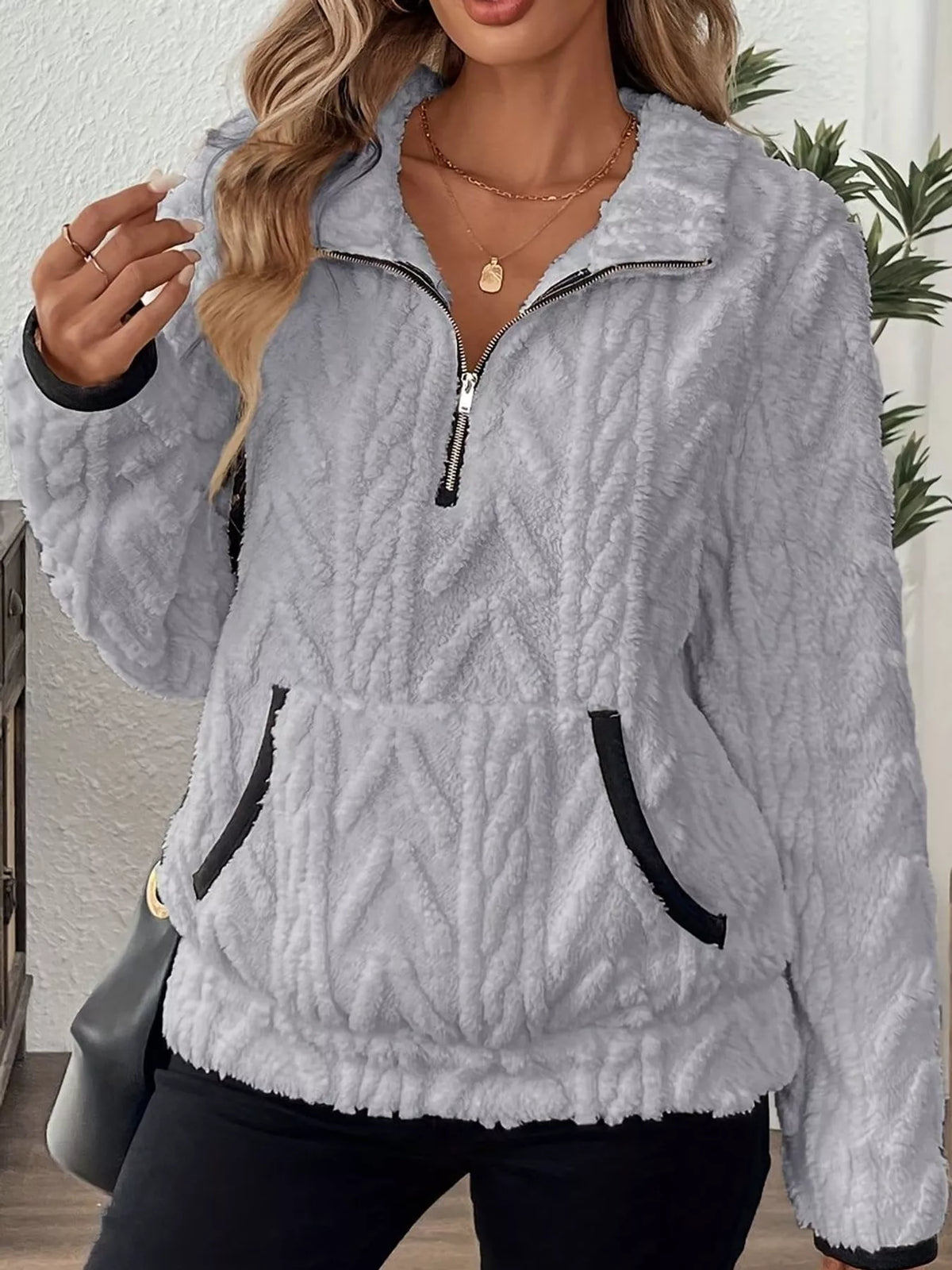 Women's Quarter-Zip Sherpa Sweatshirt – view 6