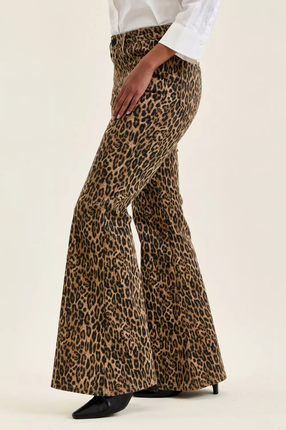 Judy Blue Mr Jaqueline Flare Print Leopard Jeans  Shop One Place