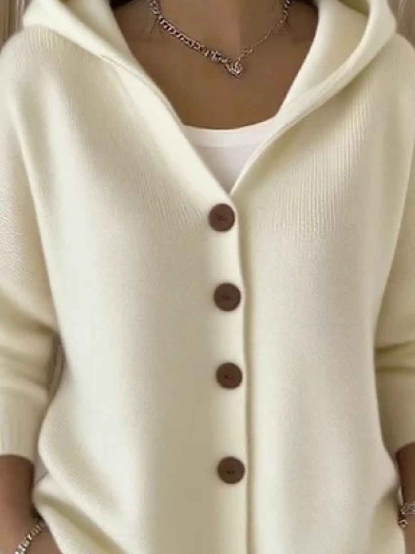Full Size Hooded Button-Front Soft Knit Cardigan Plus Size  Shop One Place