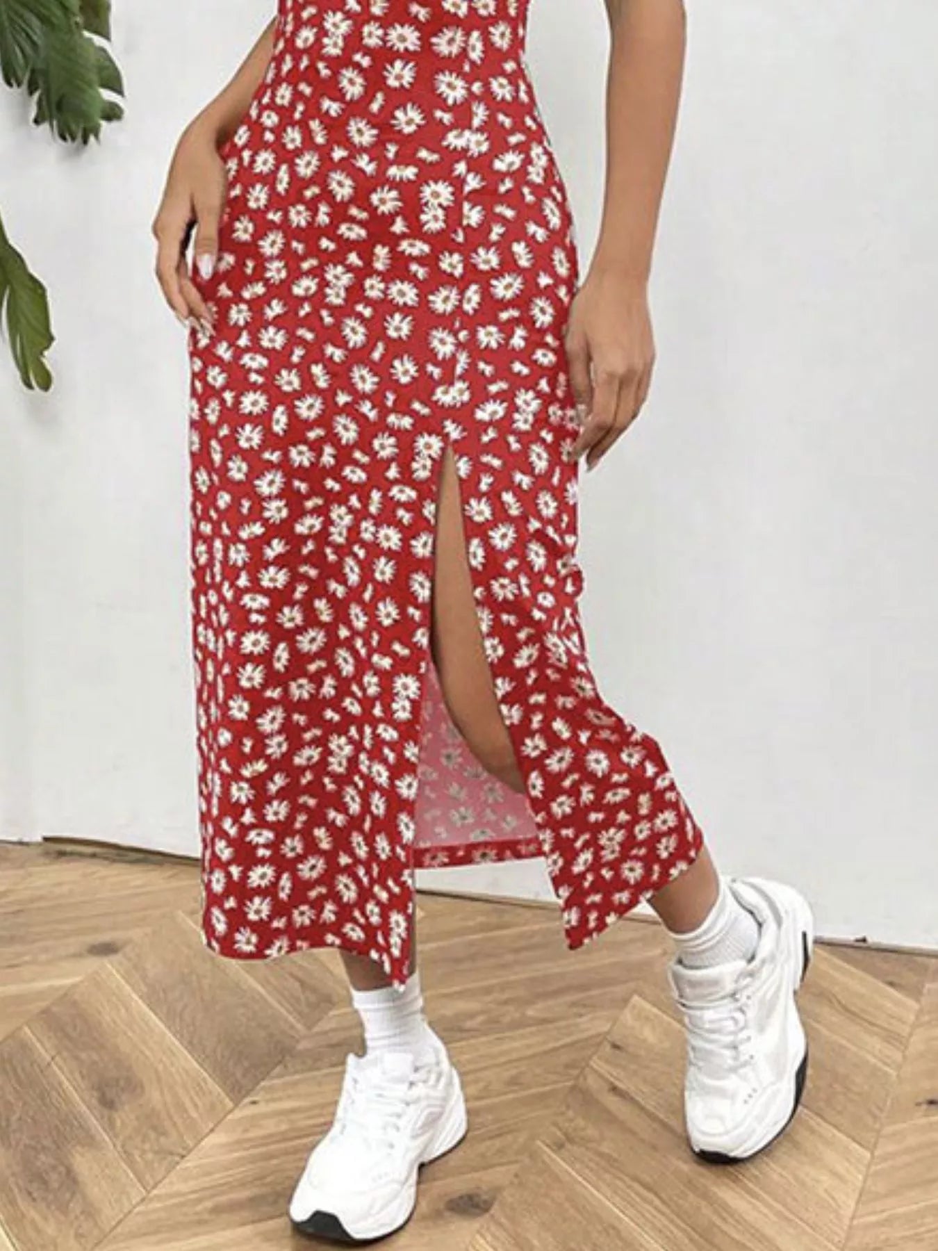 Slit Spaghetti Strap Midi Dress  Shop One Place