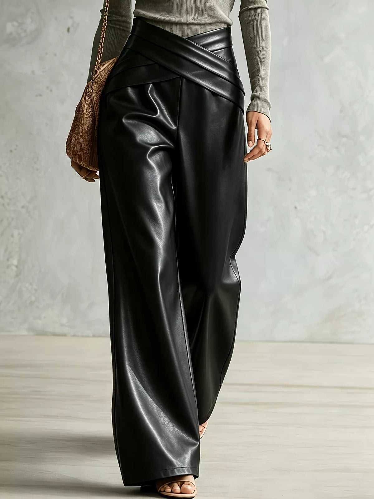 Women's Criss-Cross Detail Wide-Leg Pants – view 5